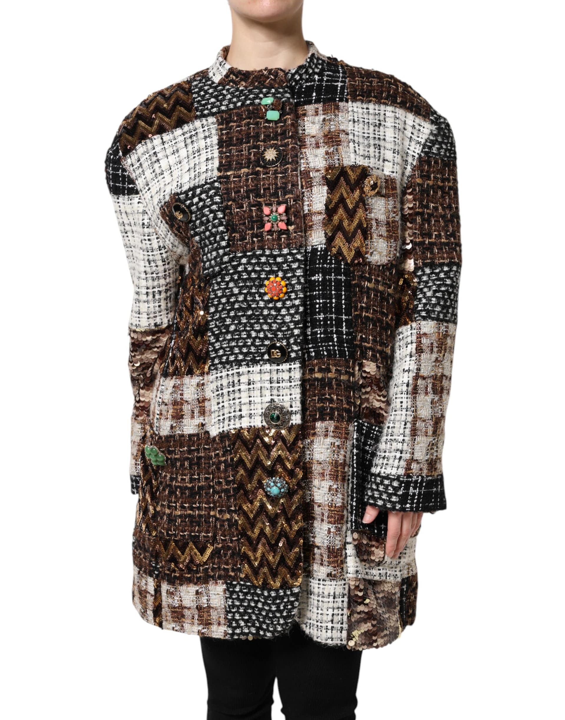 Dolce & Gabbana Multicolor Patchwork Button Down Jacket - Image 2