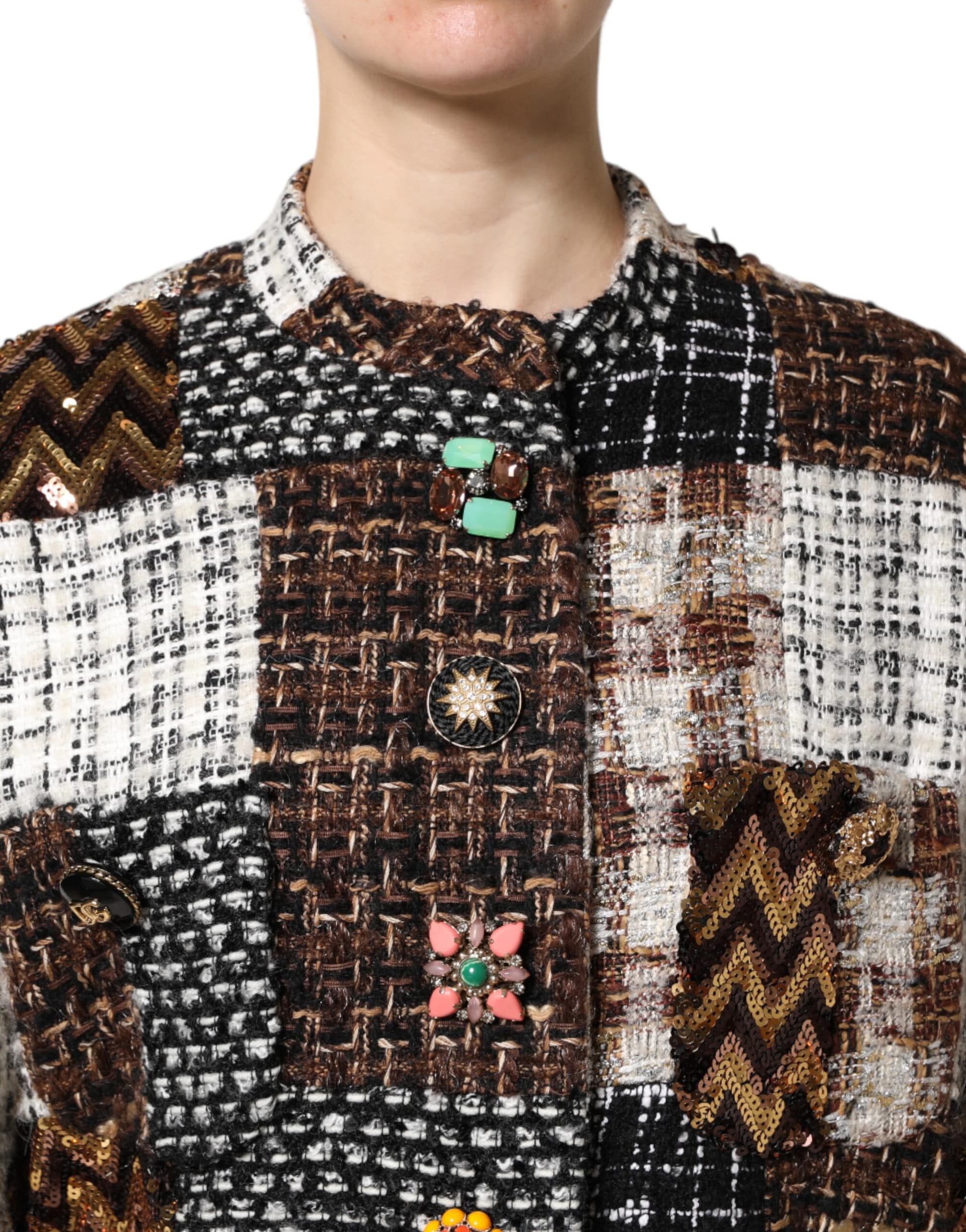 Dolce & Gabbana Multicolor Patchwork Button Down Jacket - Image 6