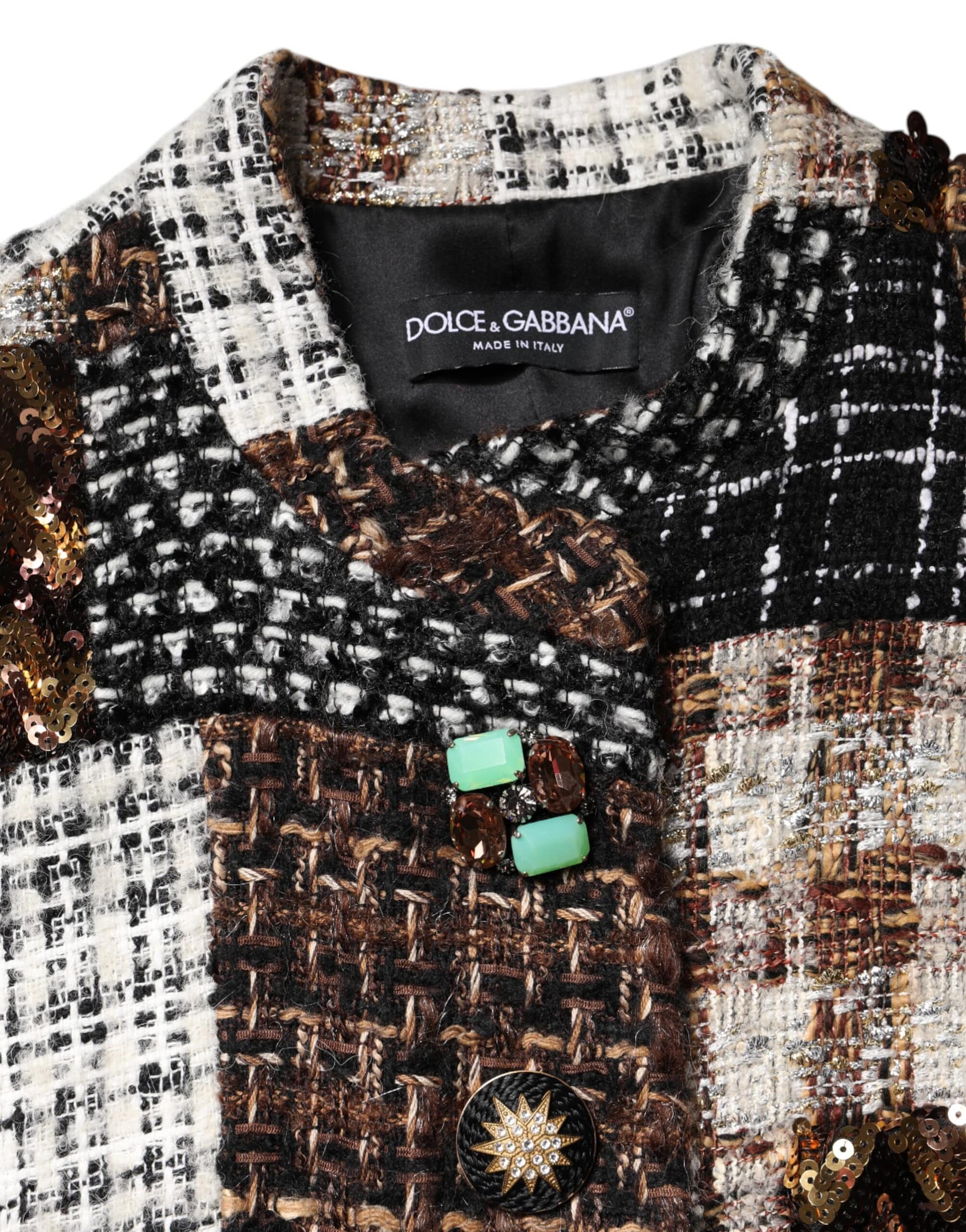 Dolce & Gabbana Multicolor Patchwork Button Down Jacket - Image 8