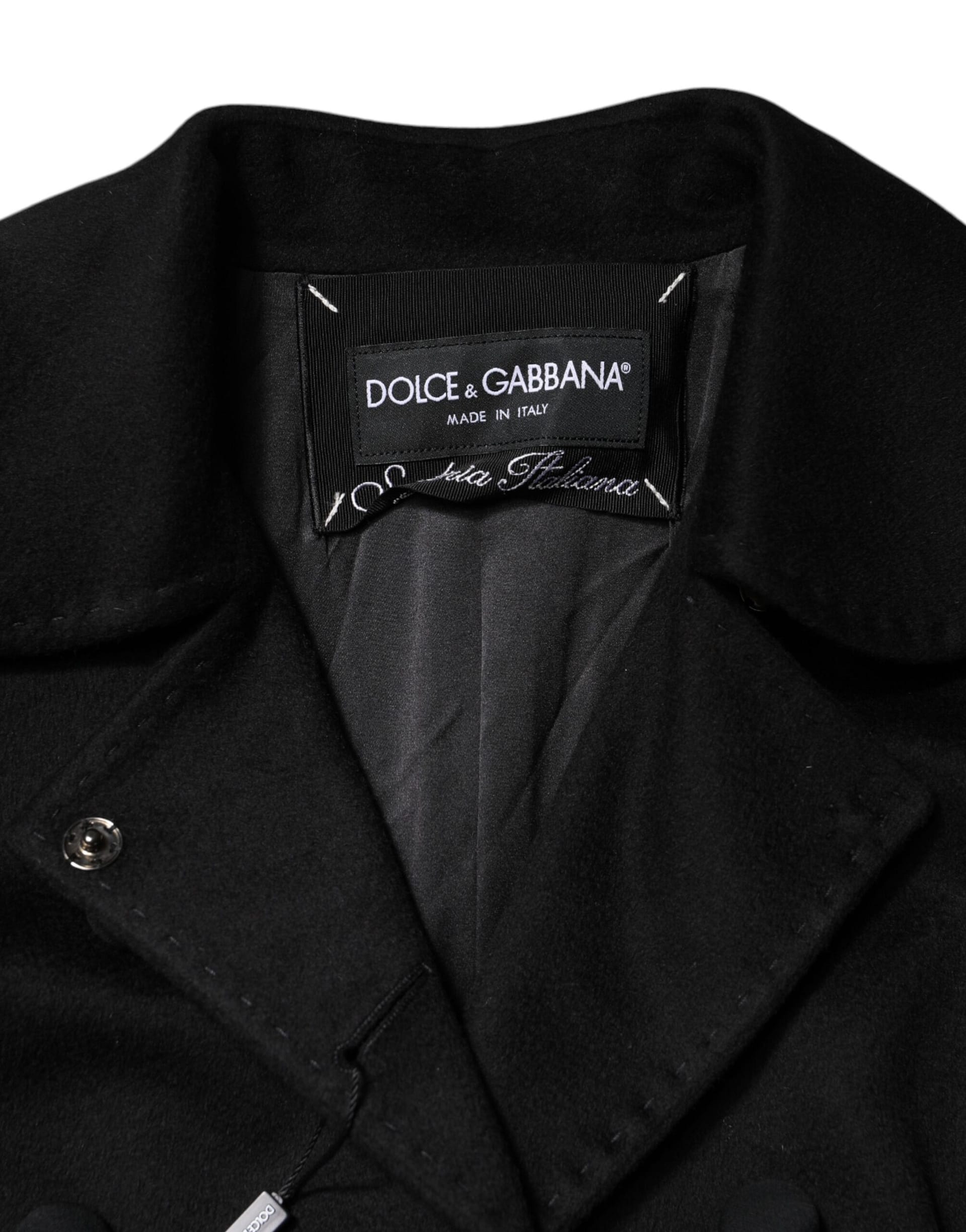 Dolce & Gabbana Black Wool Sartoria Italiano Blazer Jacket - Image 8