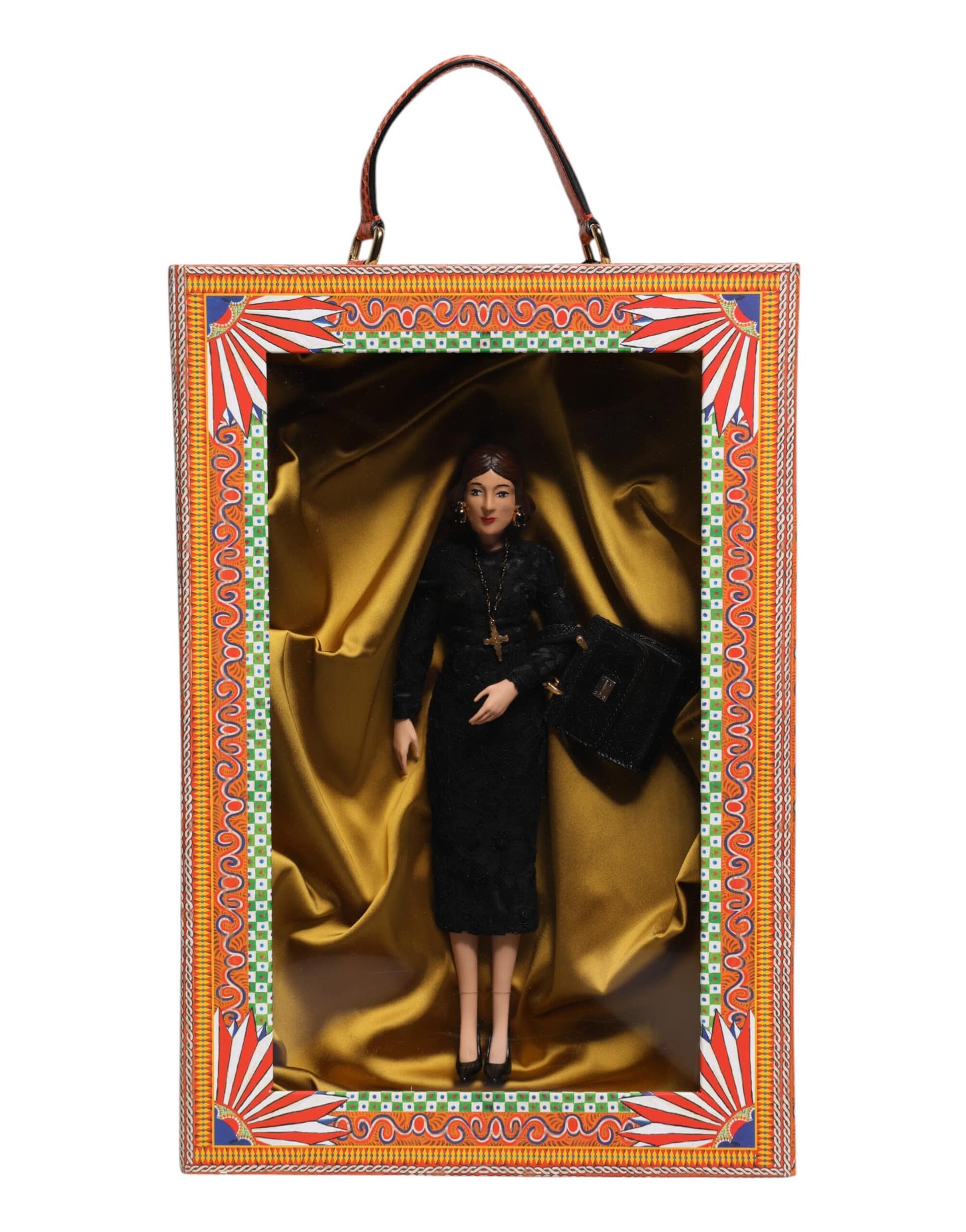 Dolce & Gabbana Black Dress Ceramic Porcelain Fashion Leather Sicily Dolls - Image 2