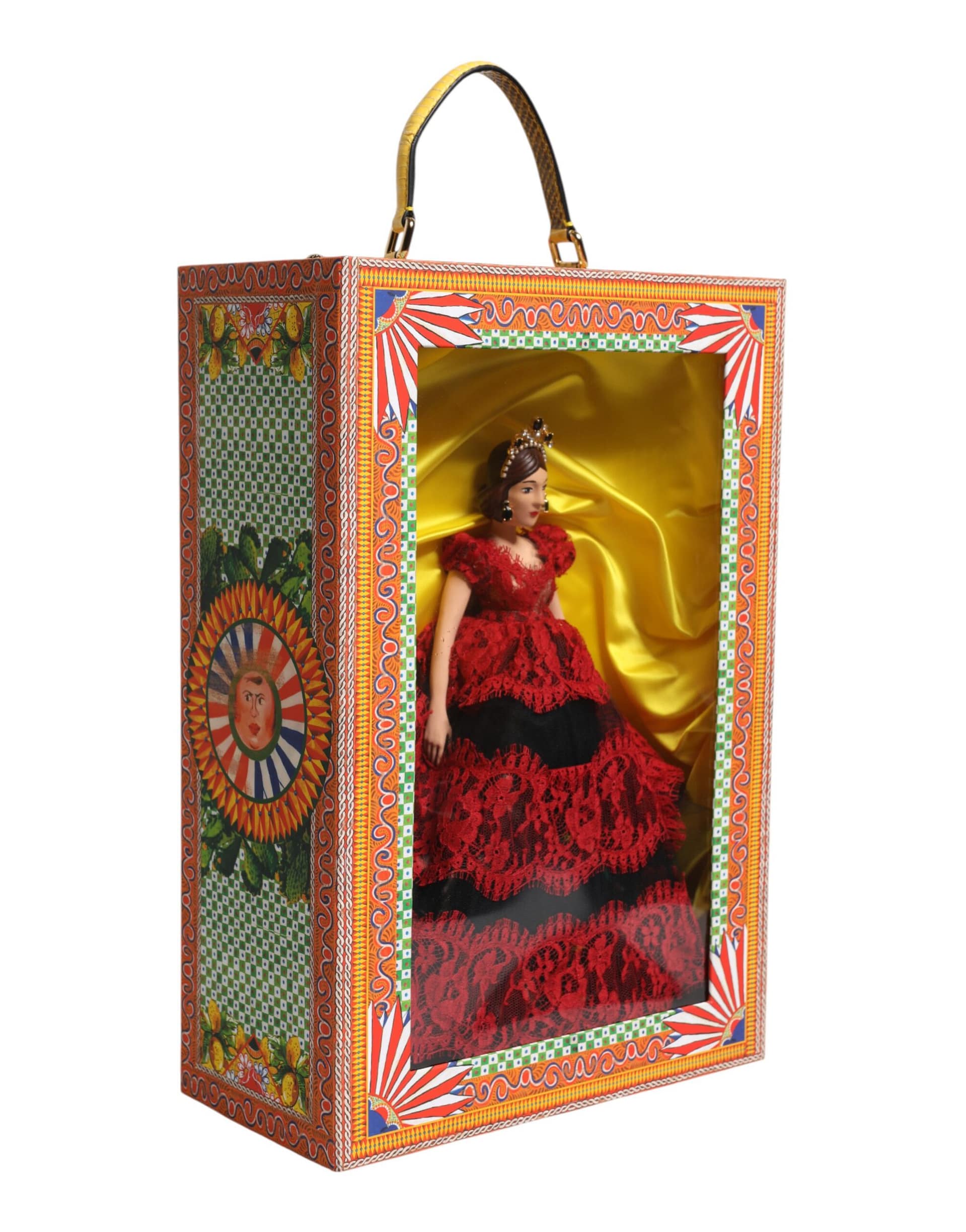 Dolce & Gabbana Red Dress Ceramic Porcelain Fashion Box Leather Sicily Dolls - Image 3