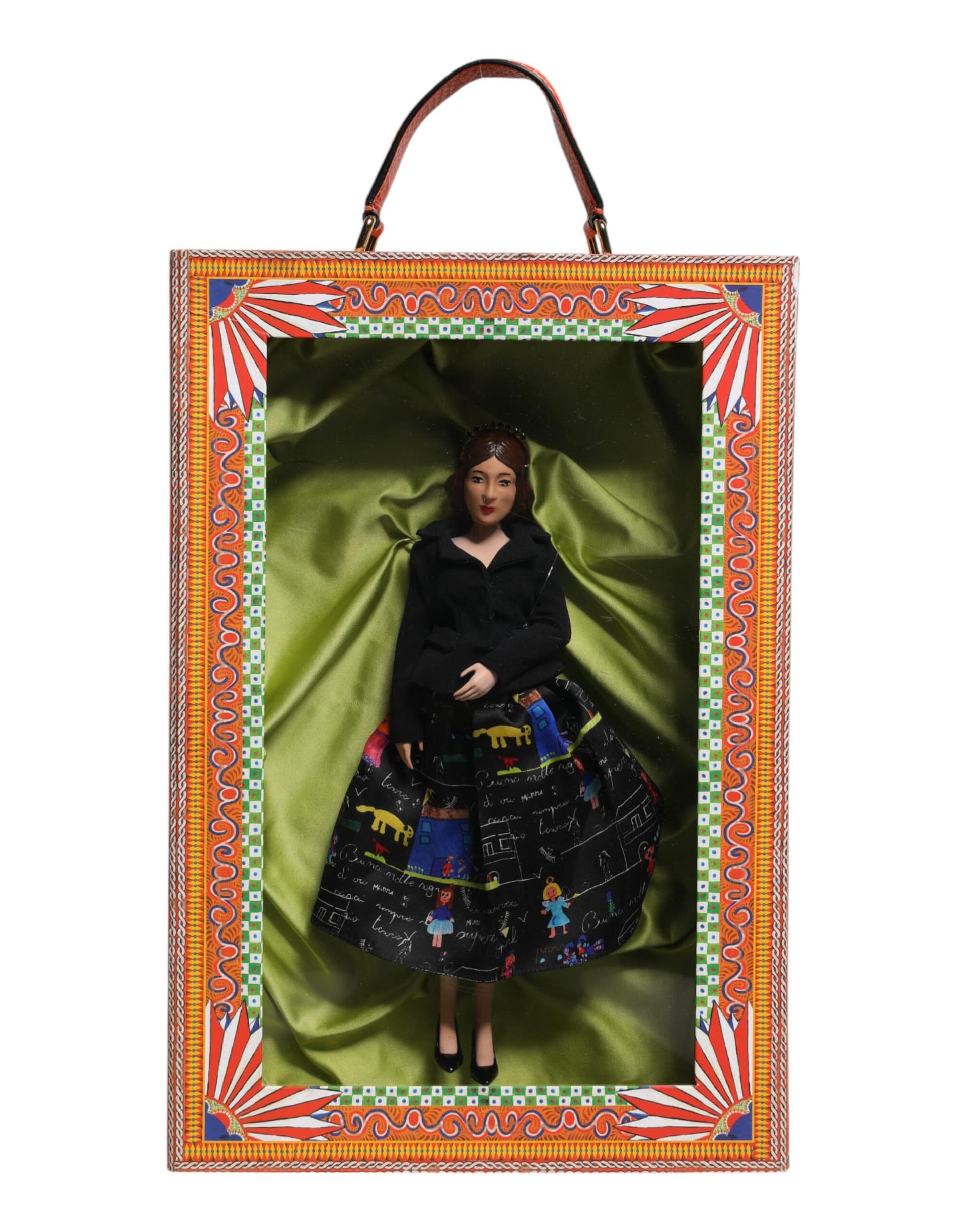 Dolce & Gabbana Black Dress Ceramic Porcelain Fashion Leather Sicily Dolls - Image 2