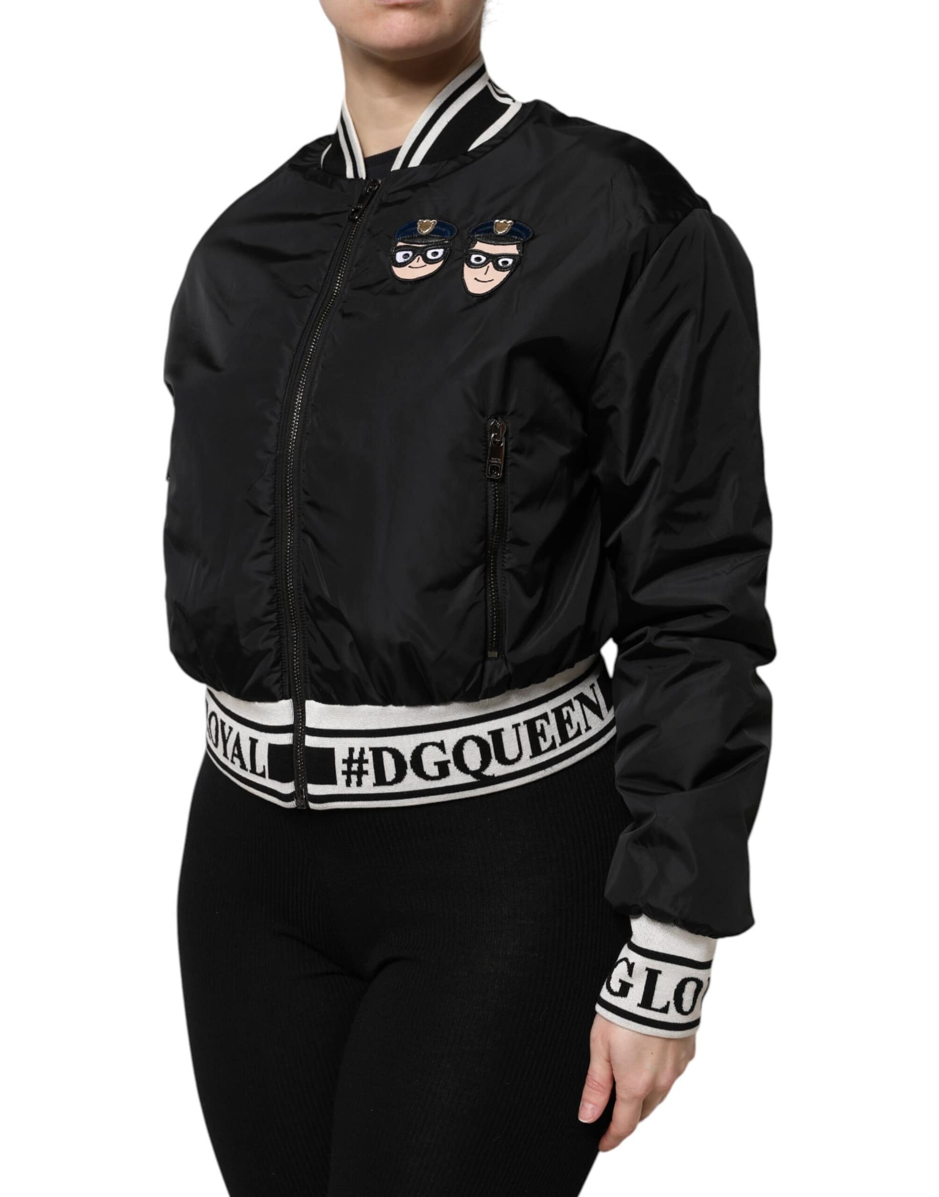 Dolce & Gabbana Black Nylon #DGFamily Full Zip Bomber Jacket - Image 3