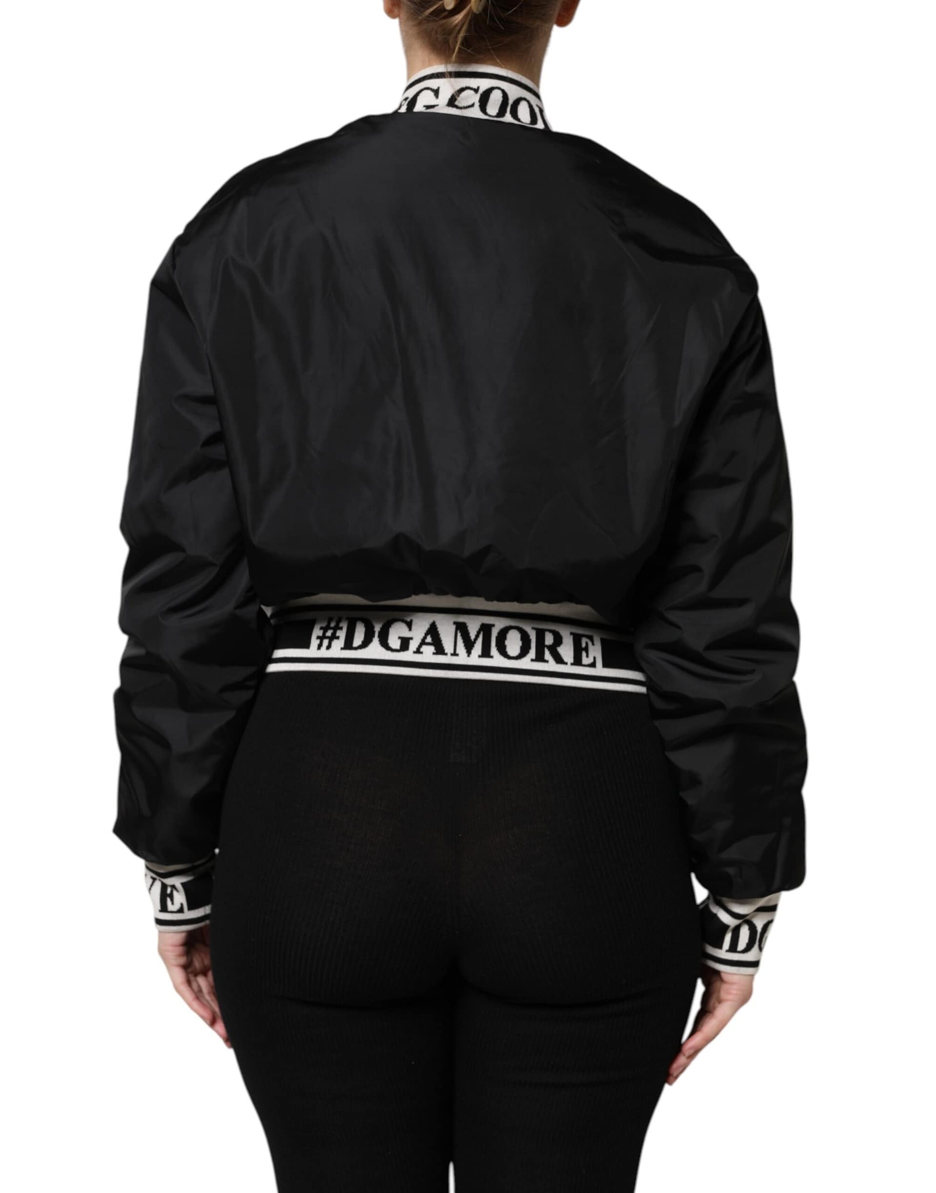Dolce & Gabbana Black Nylon #DGFamily Full Zip Bomber Jacket - Image 4