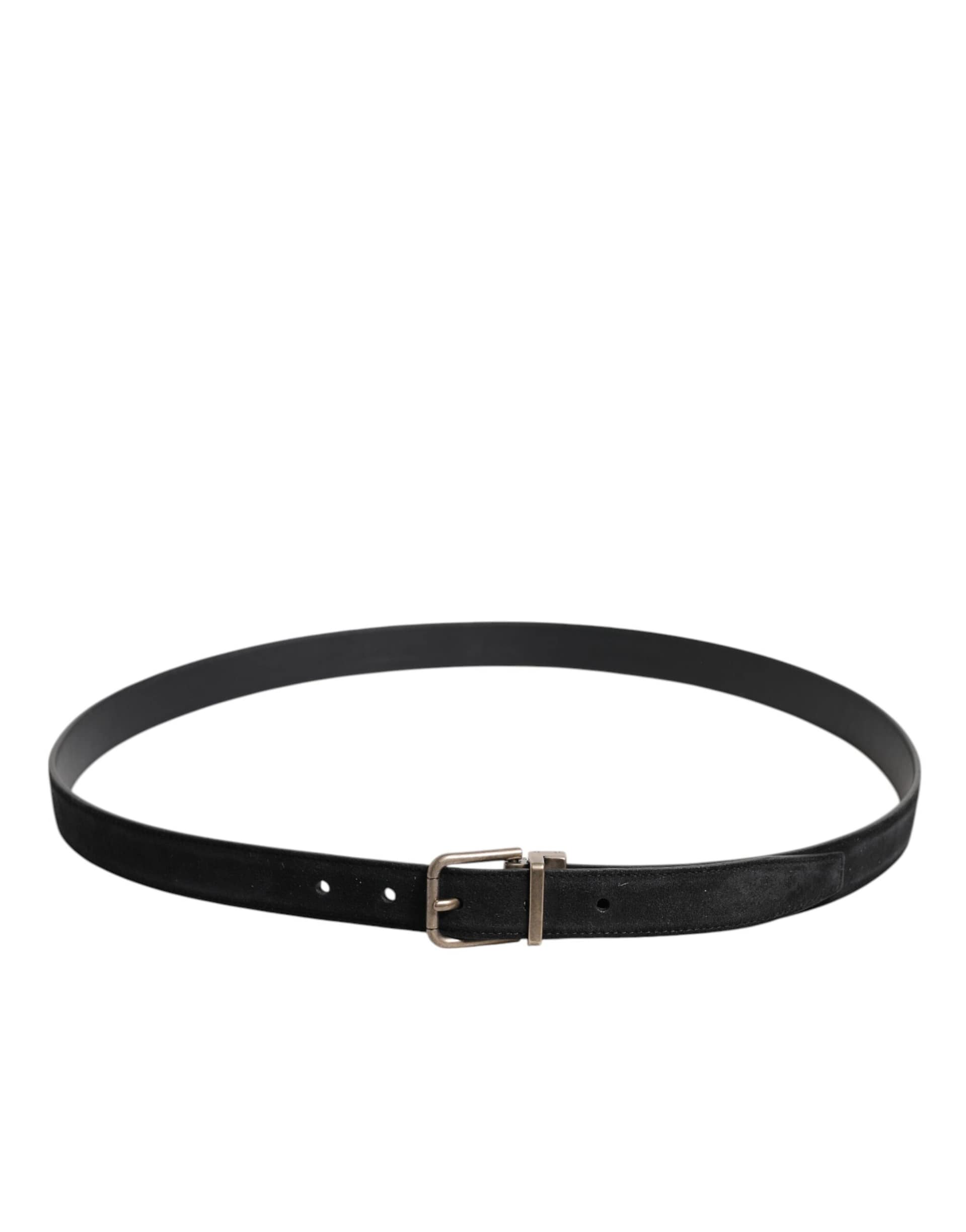 Dolce & Gabbana Black Calf Leather Classic Metal Buckle Belt - Image 3