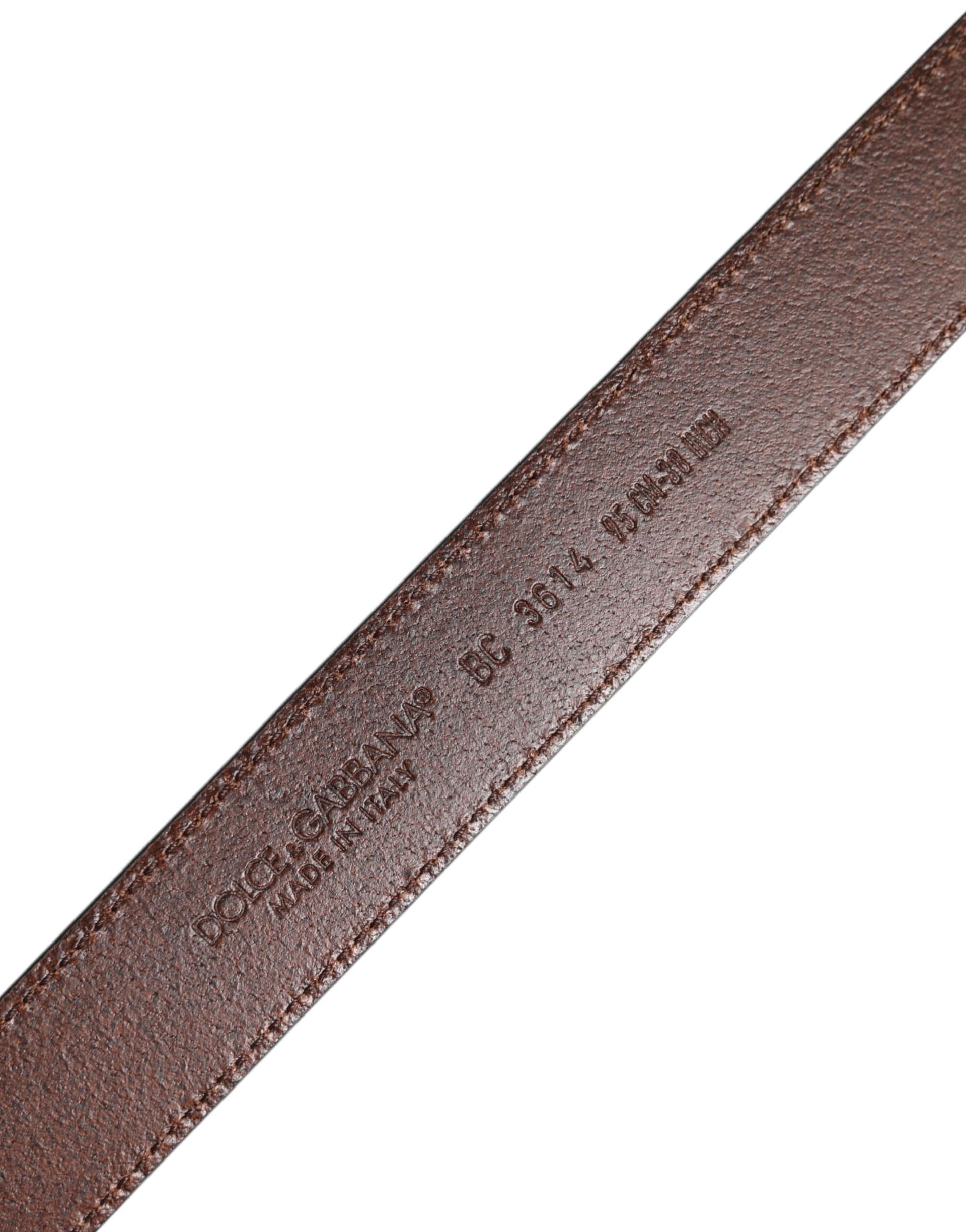 Dolce & Gabbana Green Classic Leather Metal Buckle Belt - Image 5