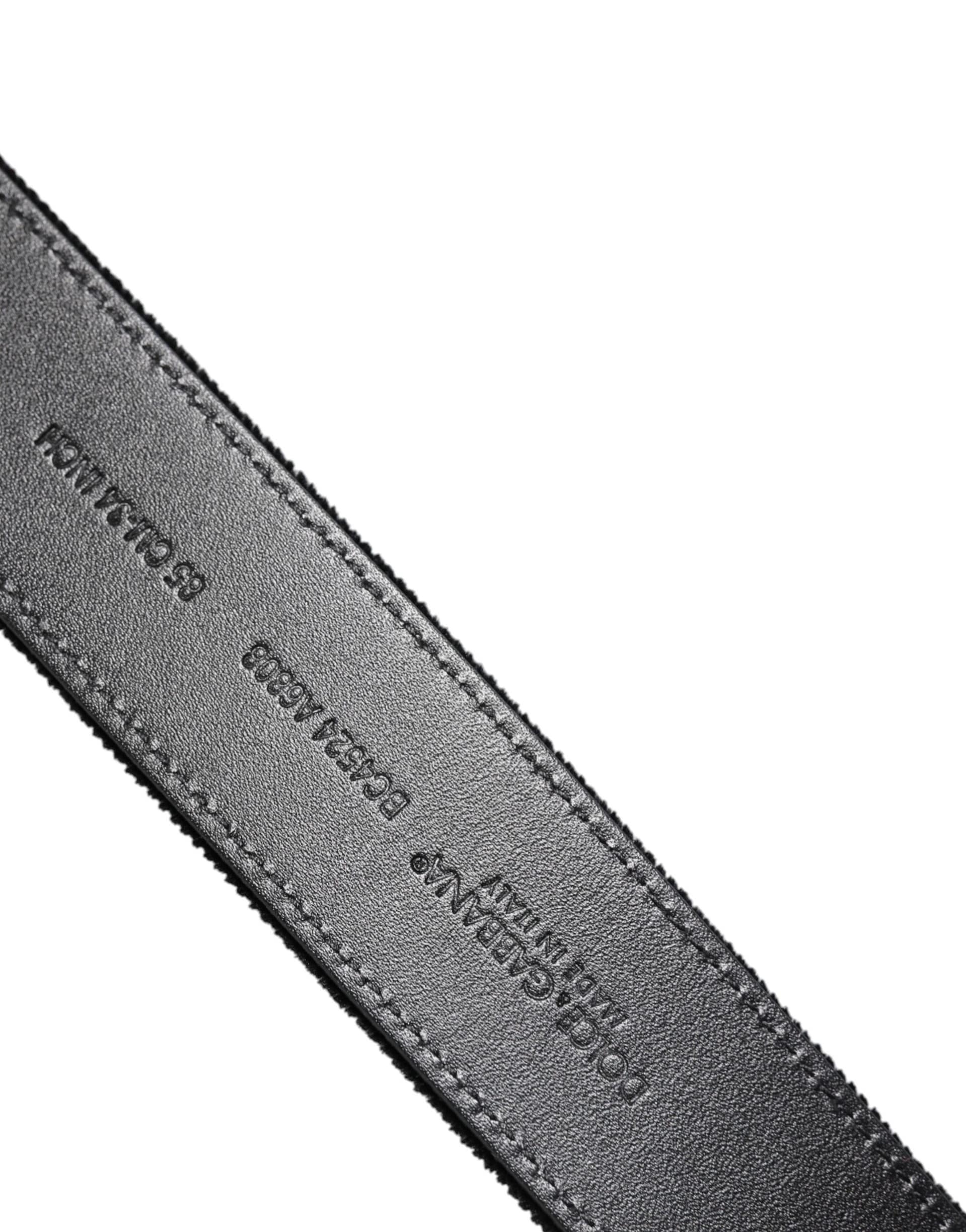 Dolce & Gabbana Black Cotton Silver Metal Buckle Belt - Image 5