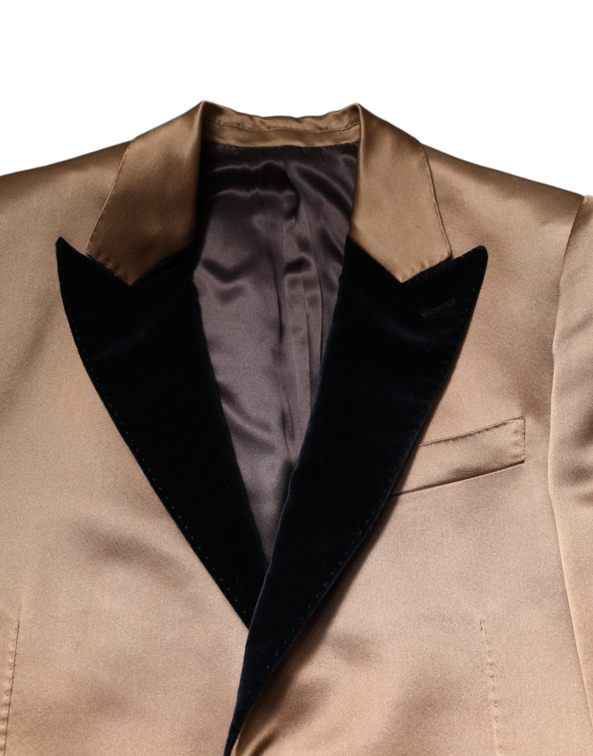 Dolce & Gabbana Brown Silk Single Breasted Trench Coat Jacket - Image 5