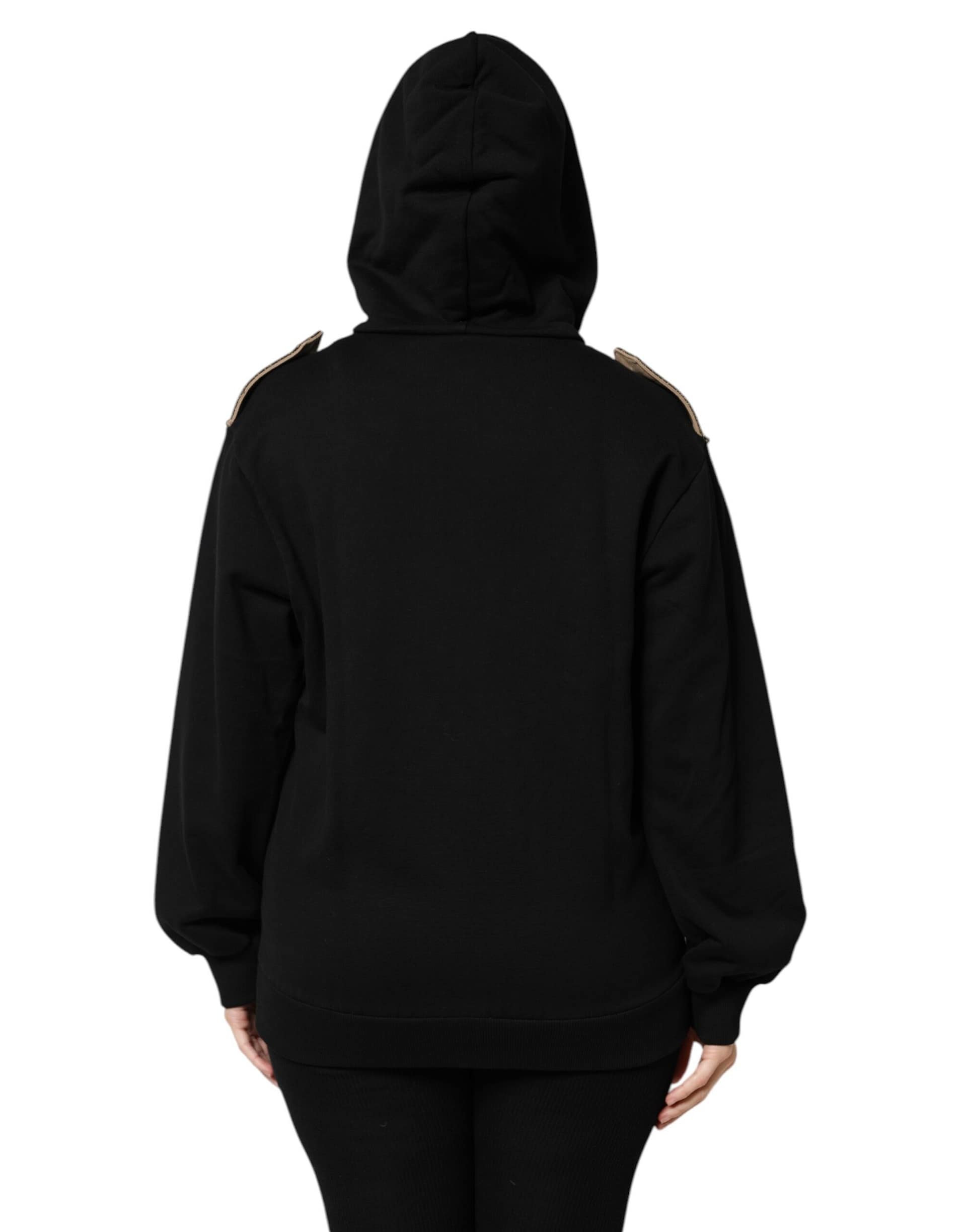 Dolce & Gabbana Black Logo Hooded Full Zip Sweatshirt Jacket - Image 4