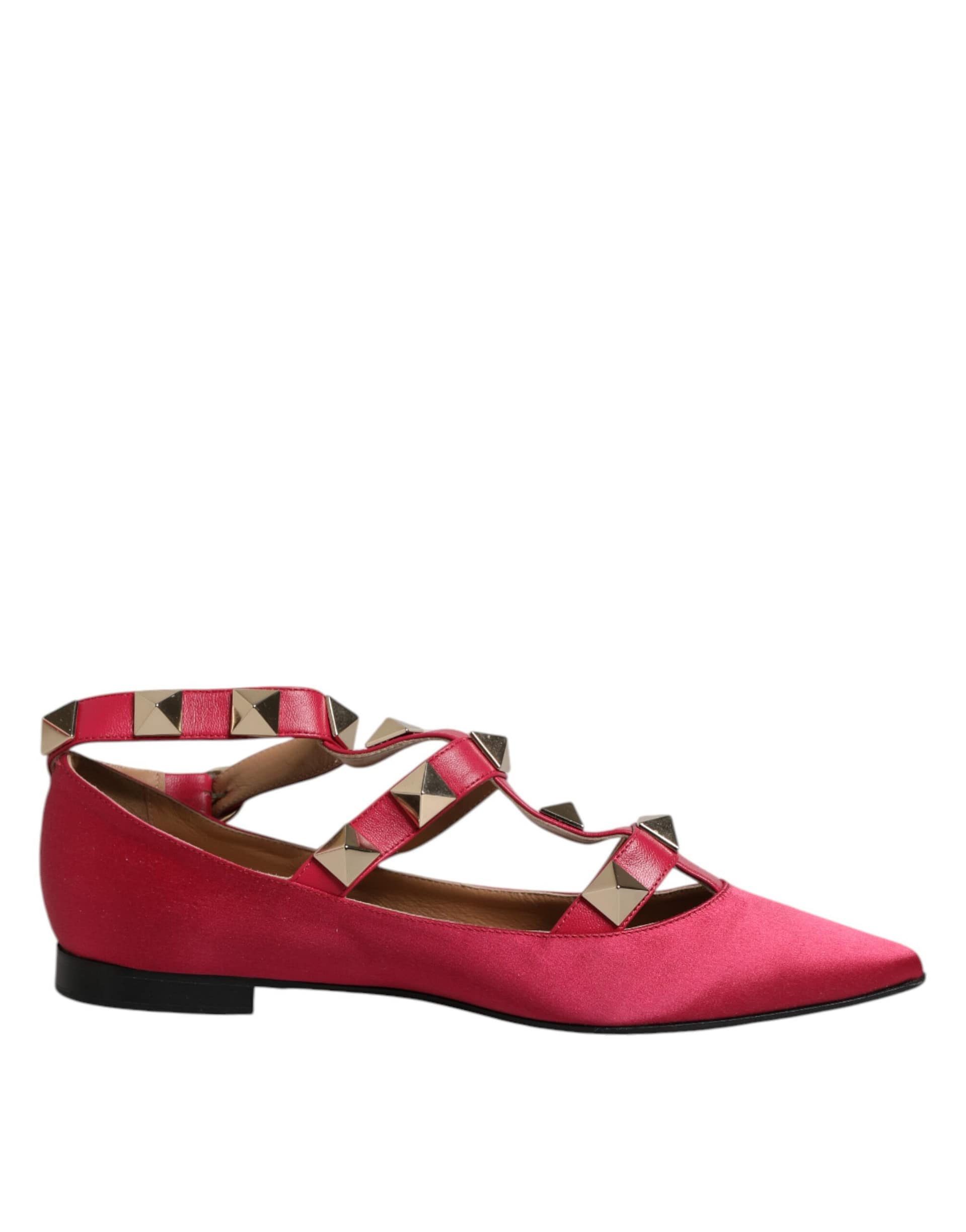 Prosperine Red Gold Studded Pointed Toe Ballet Flats Shoes - Image 7