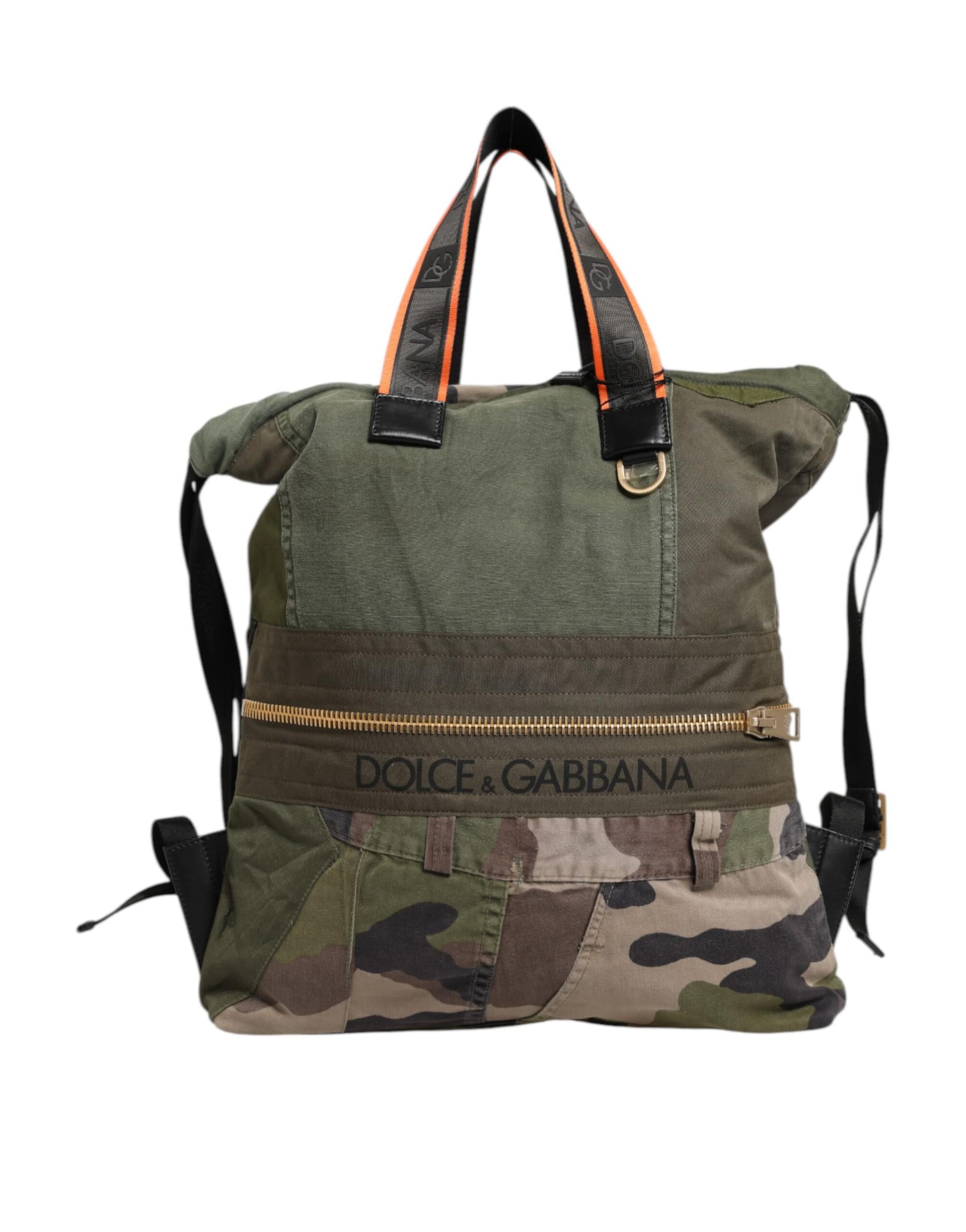 Dolce & Gabbana Military Green Patchwork Rucksack Backpack Bag - Image 3