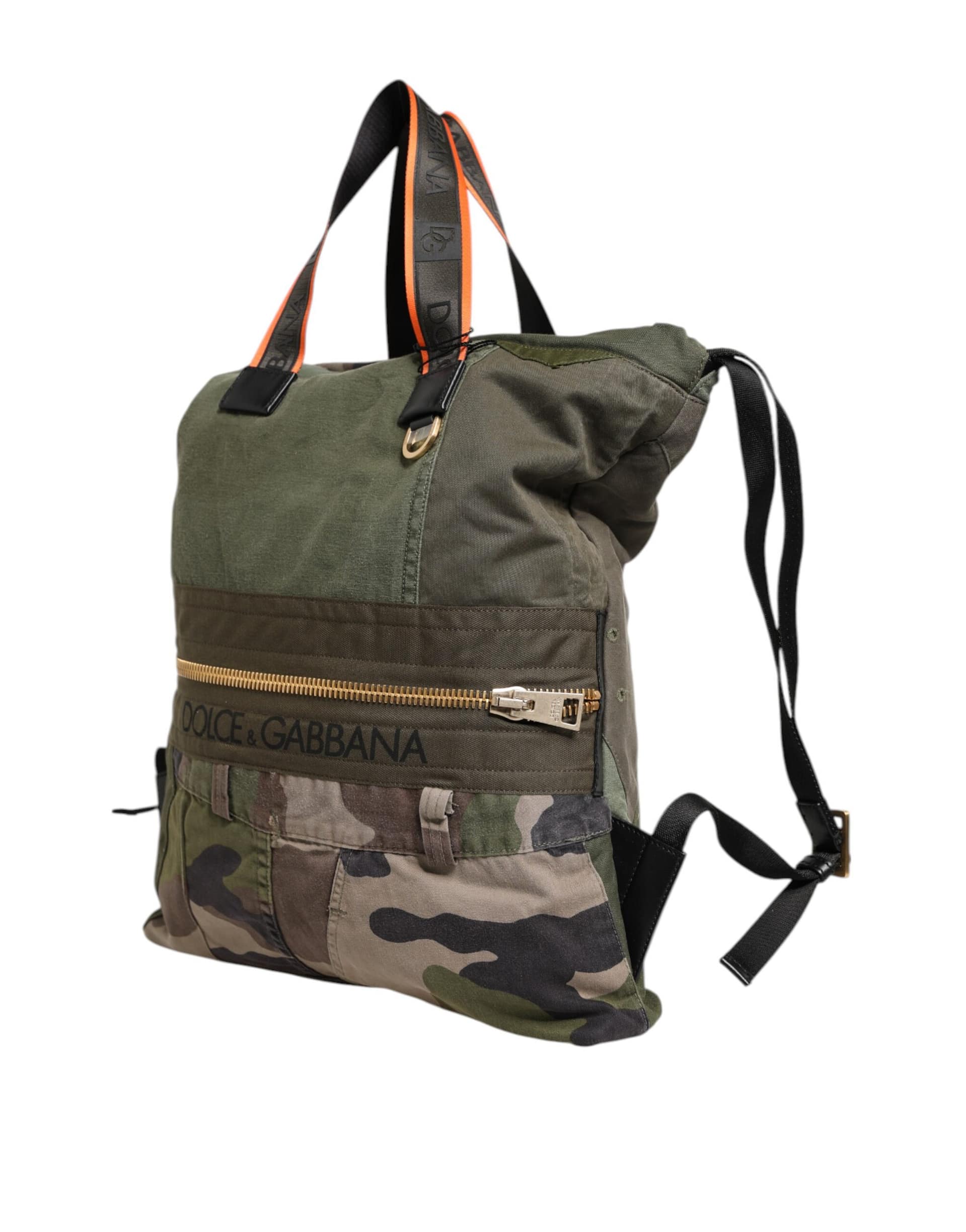 Dolce & Gabbana Military Green Patchwork Rucksack Backpack Bag - Image 4