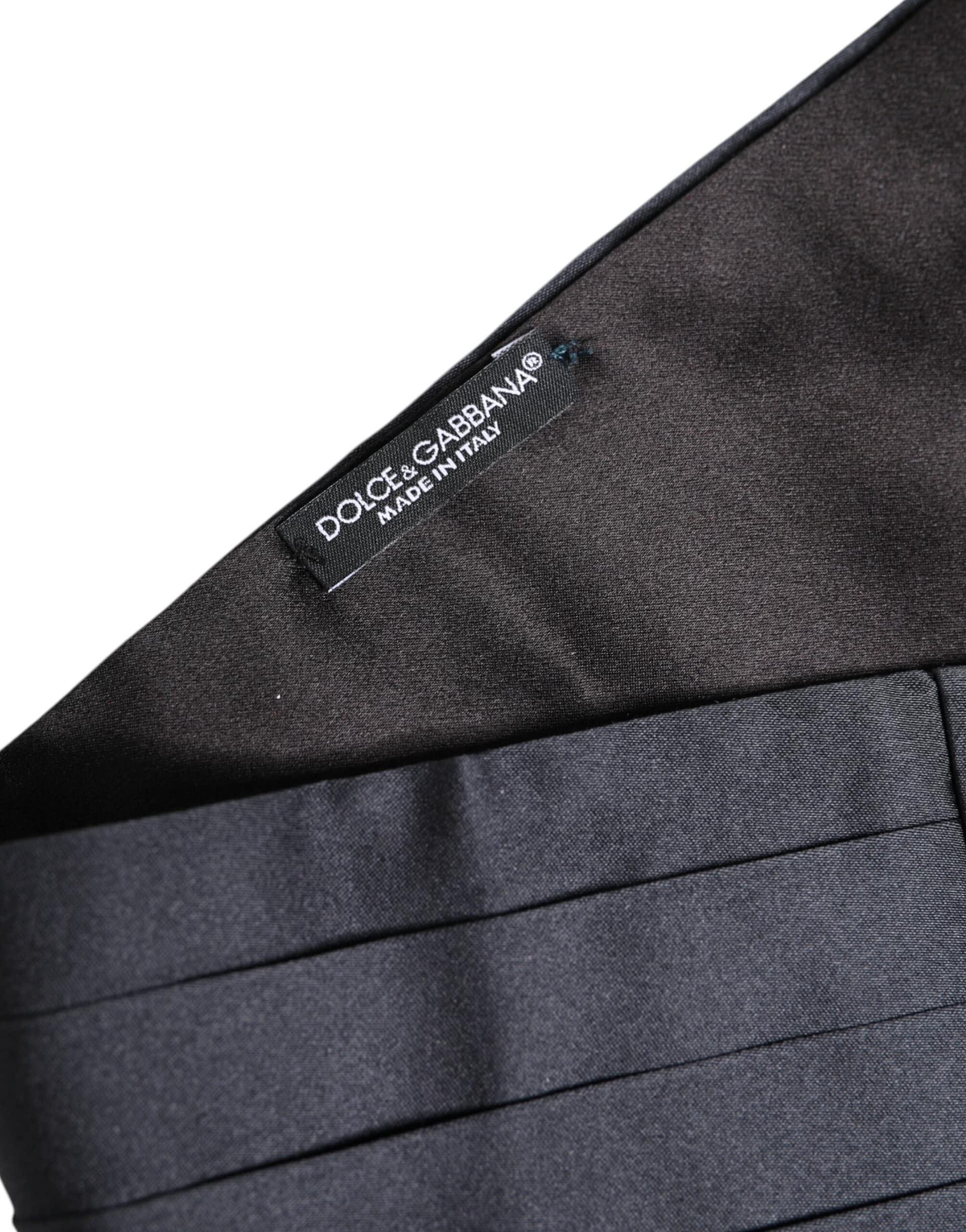 Dolce & Gabbana Dark Blue 100% Silk Belt Waist Cummerbund - Image 5