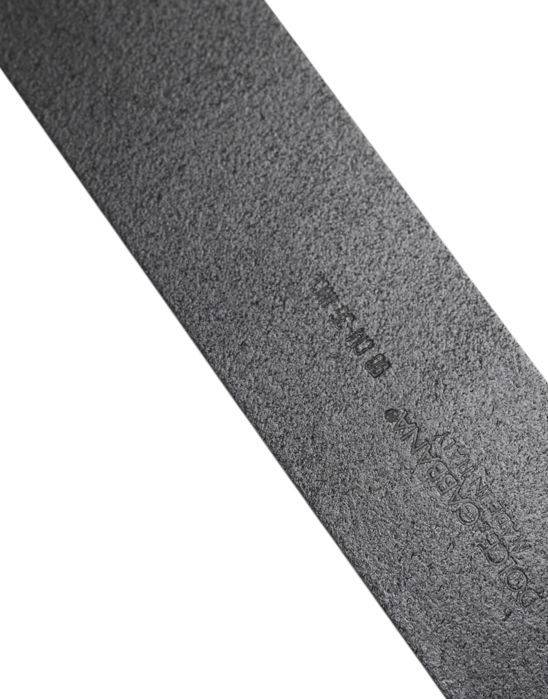 Dolce & Gabbana Black Leather Classic Metal Buckle Belt - Image 5