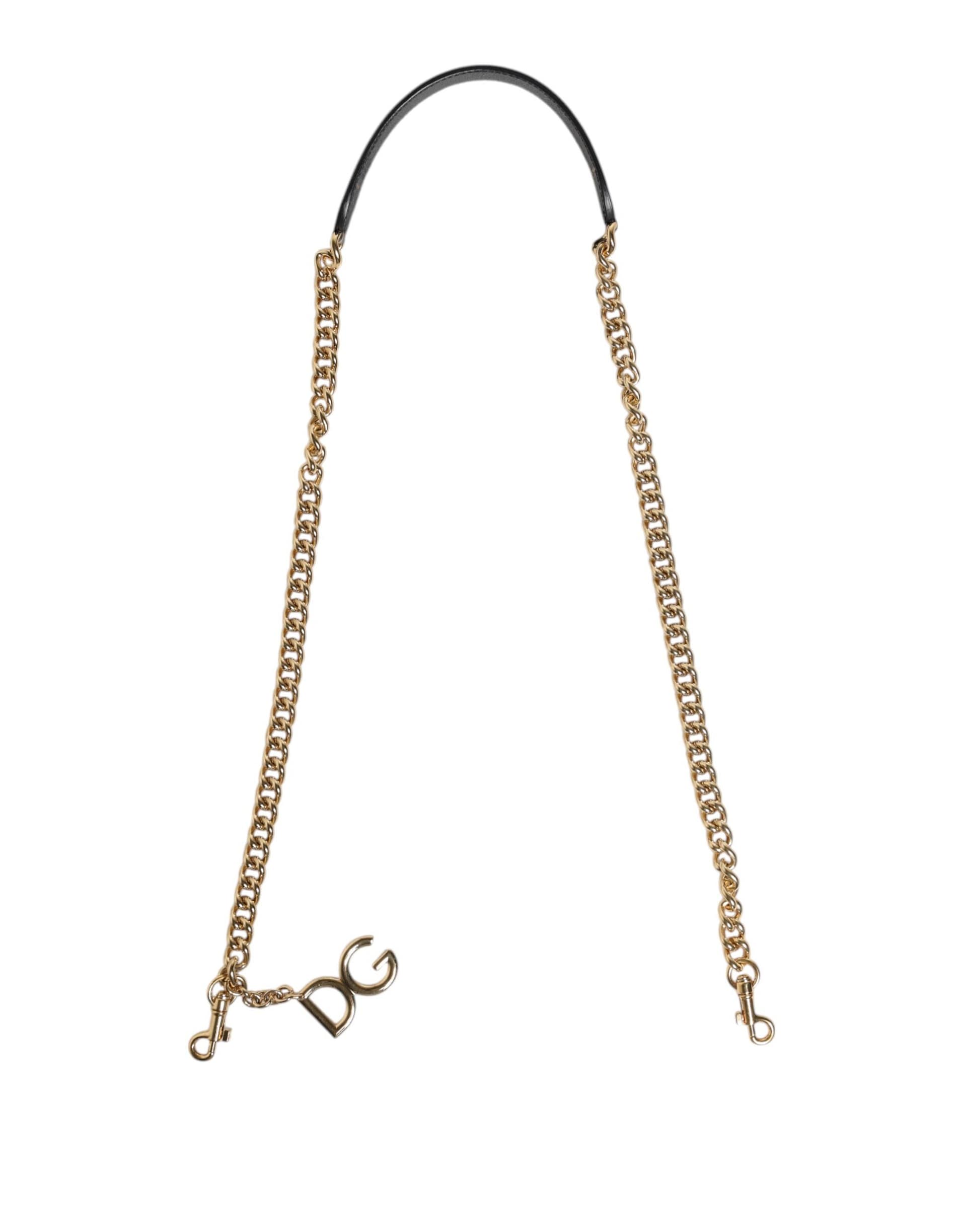 Dolce & Gabbana Brown Leopard Gold Brass Chain Accessory Shoulder Strap - Image 2
