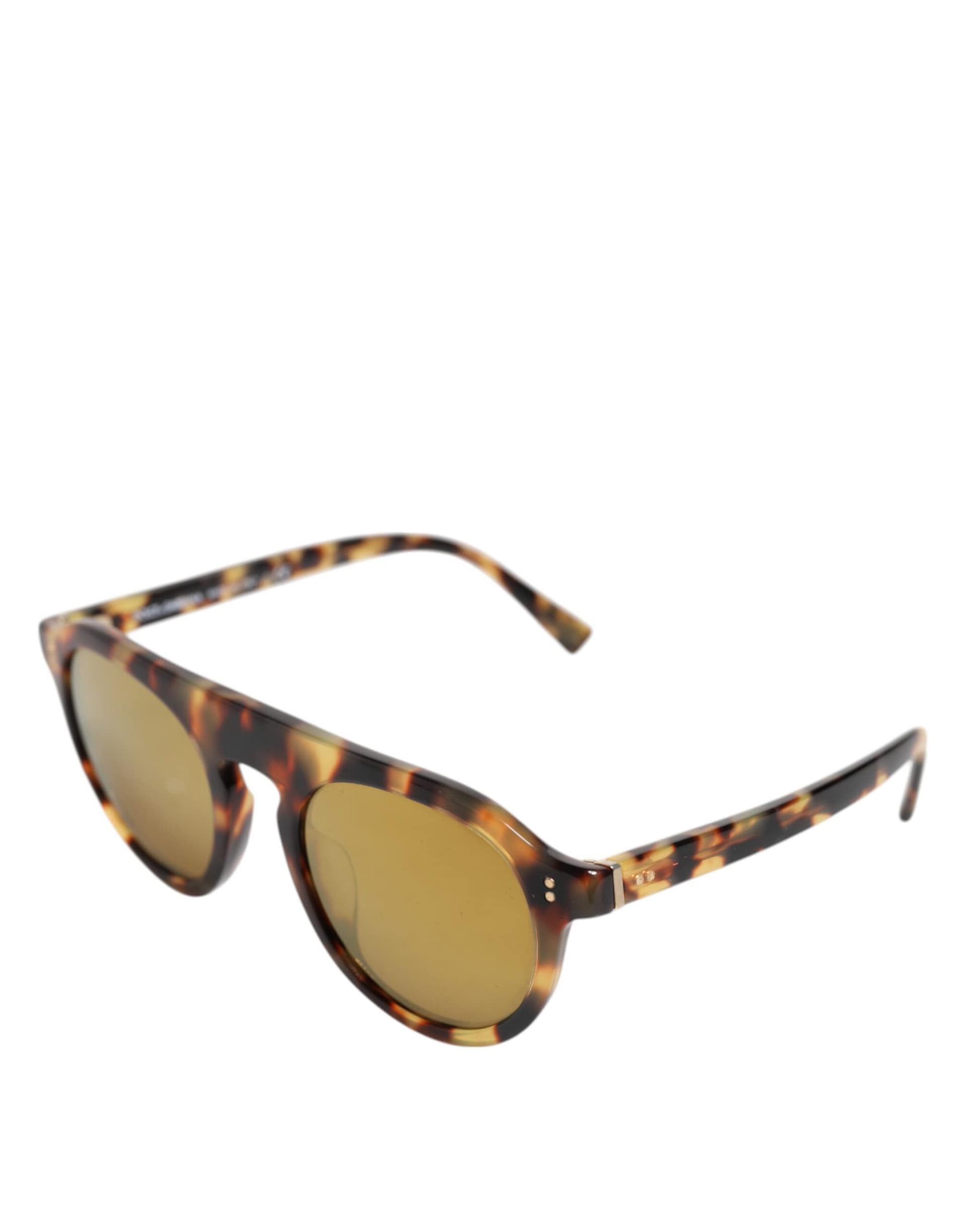 Dolce & Gabbana Brown Acetate Round Leopard Print Eyewear Sunglasses - Image 3