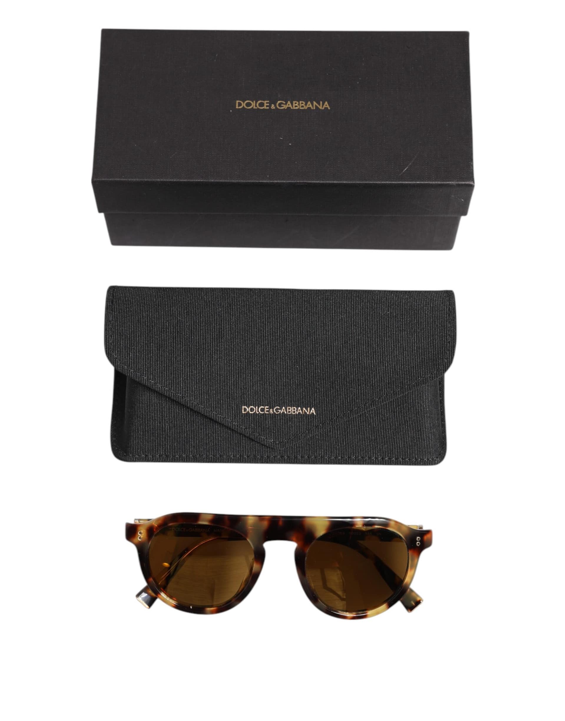 Dolce & Gabbana Brown Acetate Round Leopard Print Eyewear Sunglasses - Image 7