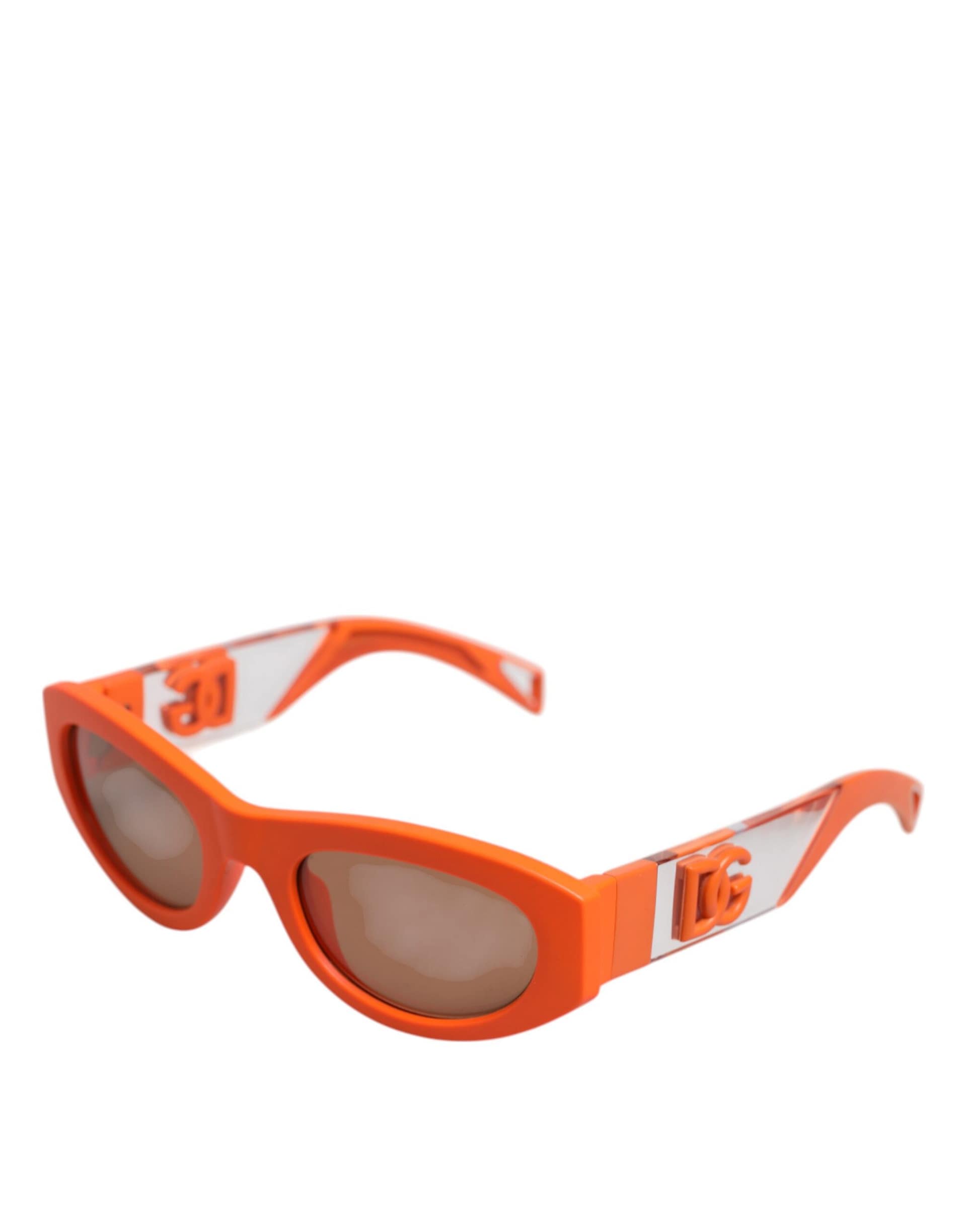 Dolce & Gabbana Orange Reborn To Live Oval Frame Logo Eyewear Sunglasses - Image 3