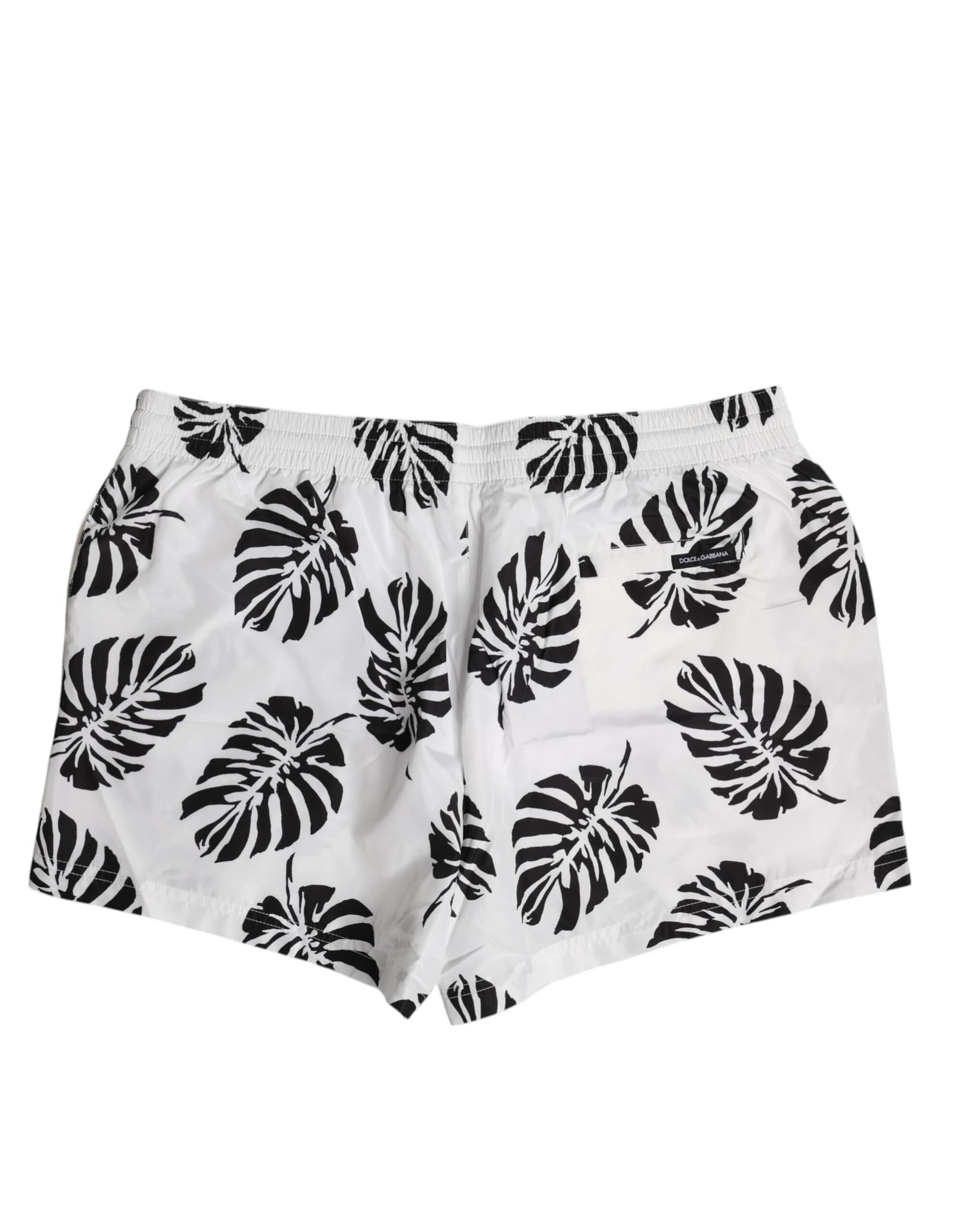 Dolce & Gabbana White Black Print Beachwear Shorts Swimwear - Image 3