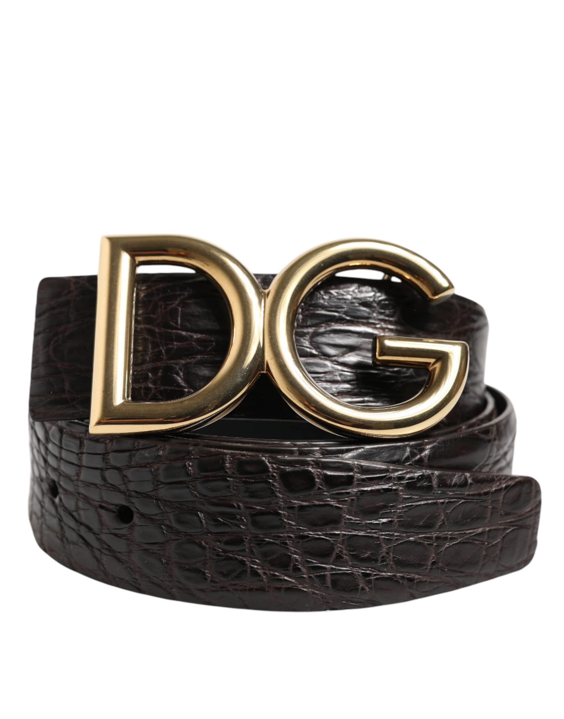 Dolce & Gabbana Black Exotic Leather DG Logo Buckle Belt - Image 2