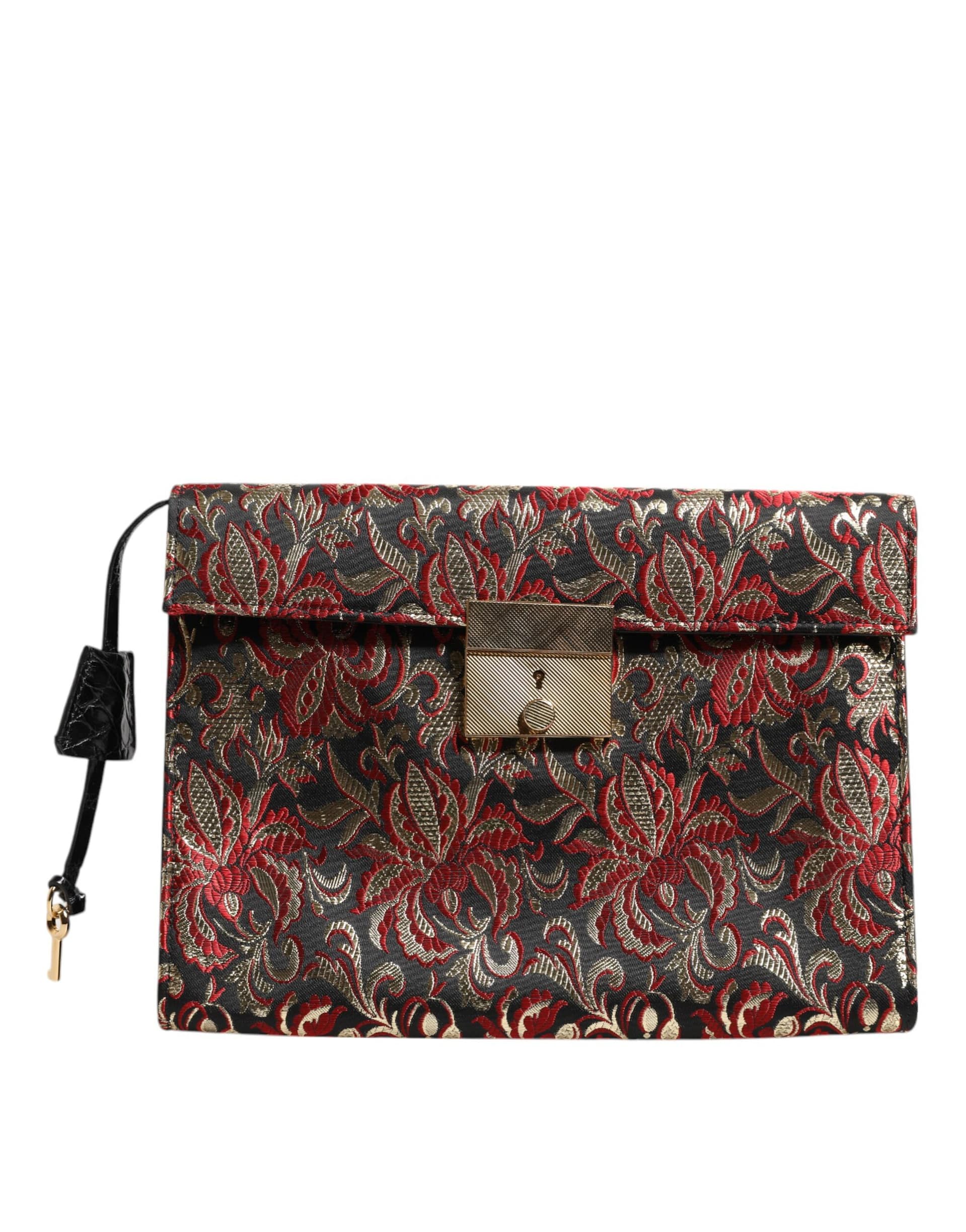 Dolce & Gabbana Multicolor Jacquard Floral Document Briefcase Bag - Image 2