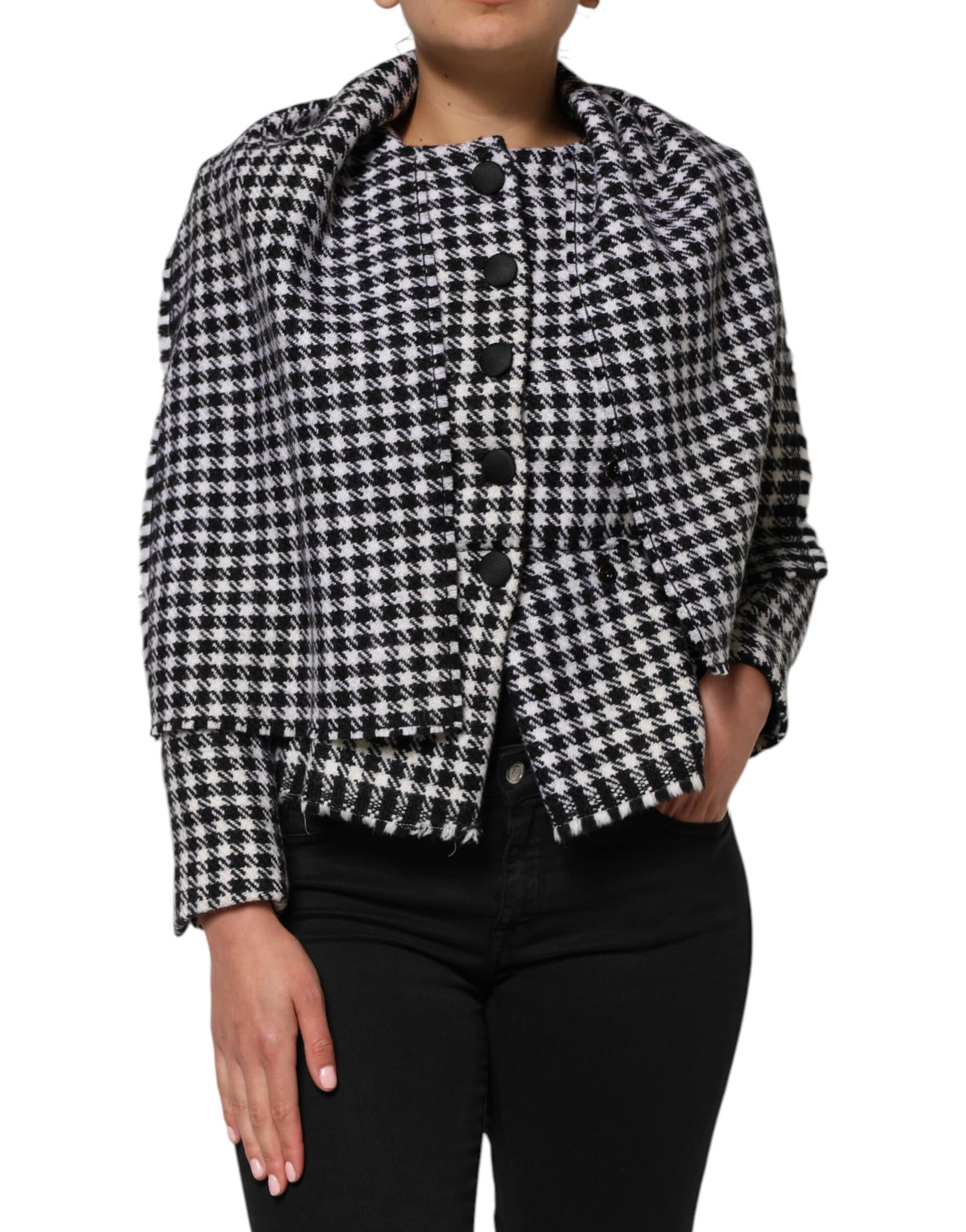 Dolce & Gabbana Multicolor Wool Monochrome Patterned Jacket - Image 2