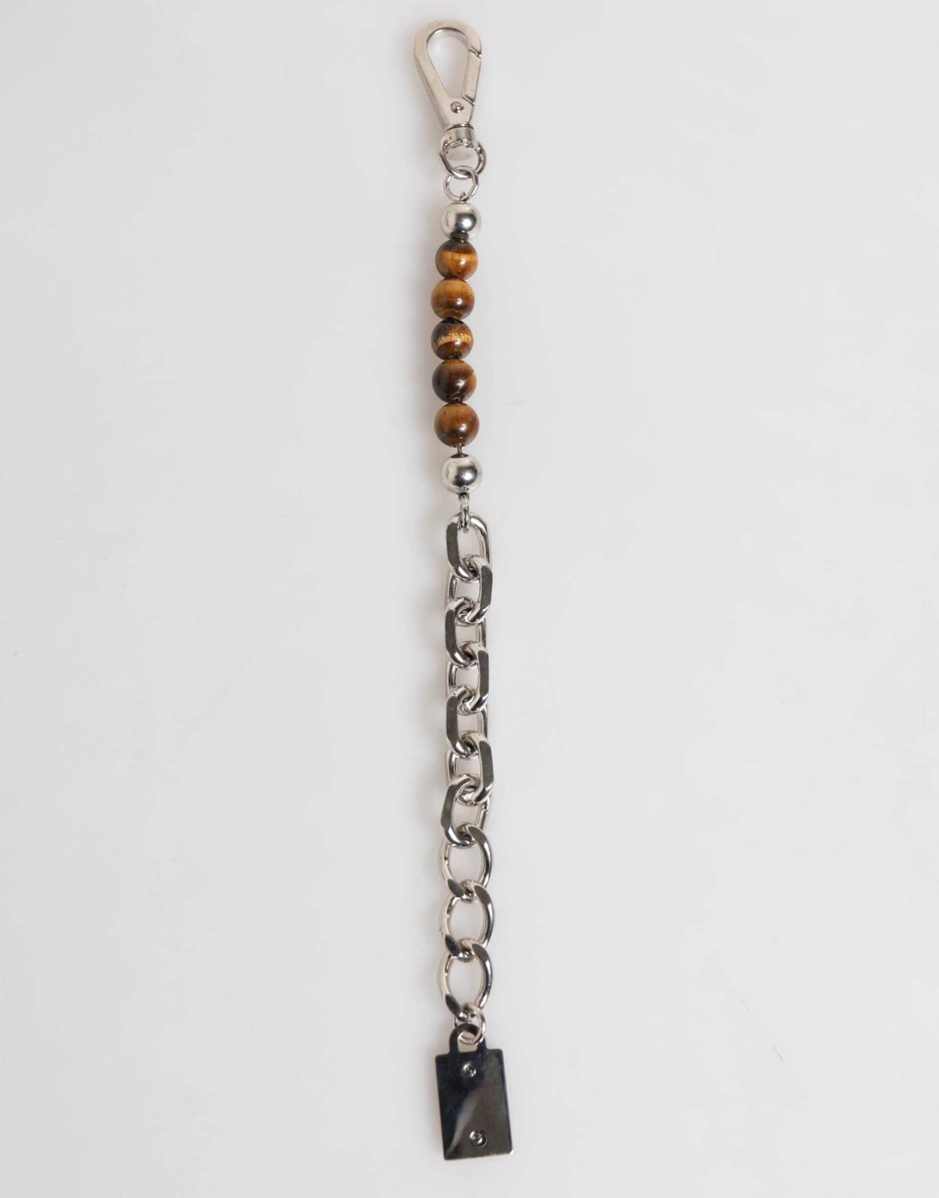 Dolce & Gabbana Silver Chain Brass Beaded Lobster Clasp Logo Men Bracelet - Image 8