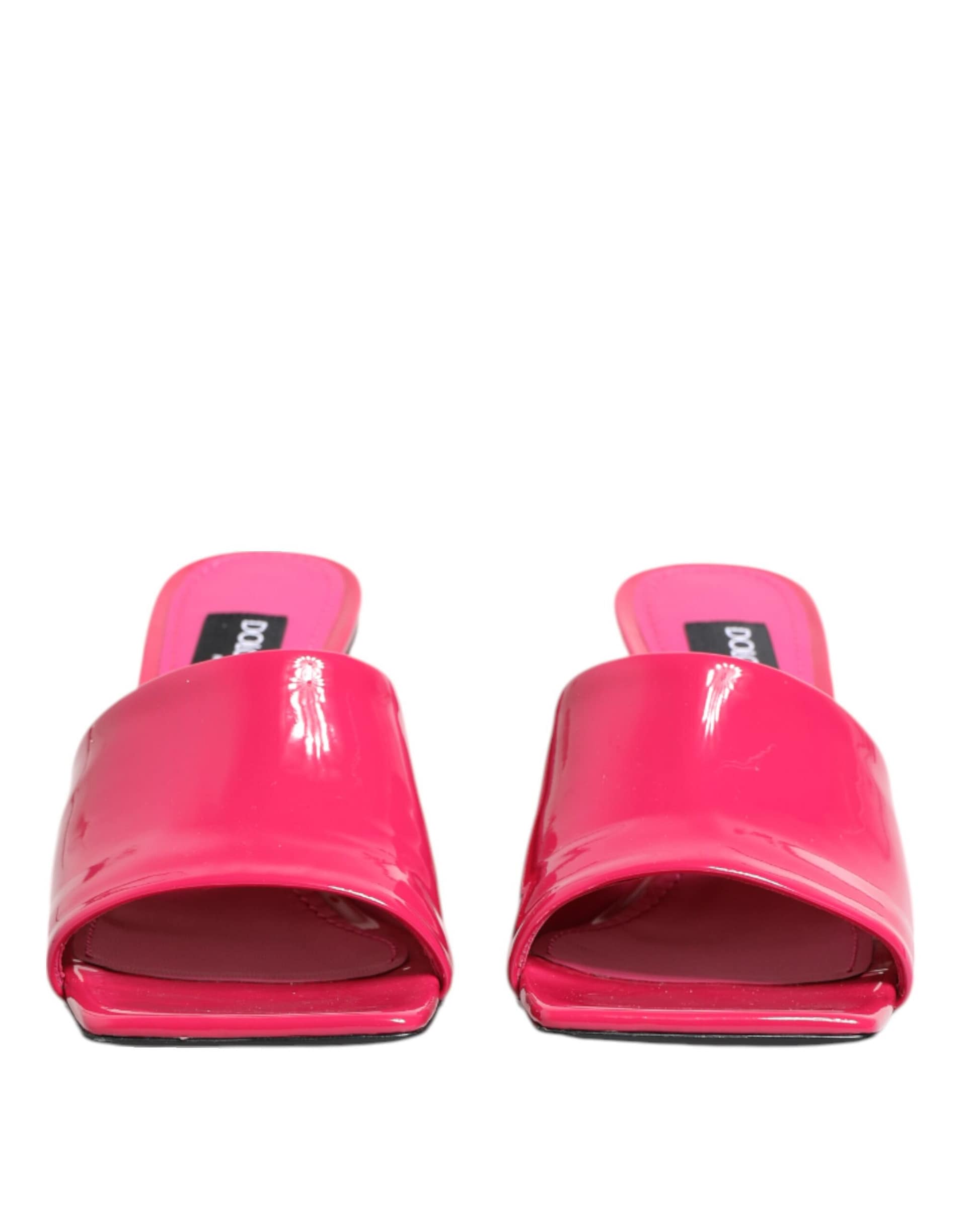 Dolce & Gabbana Pink Open Toe Block Heel Mules Sandals Shoes - Image 3