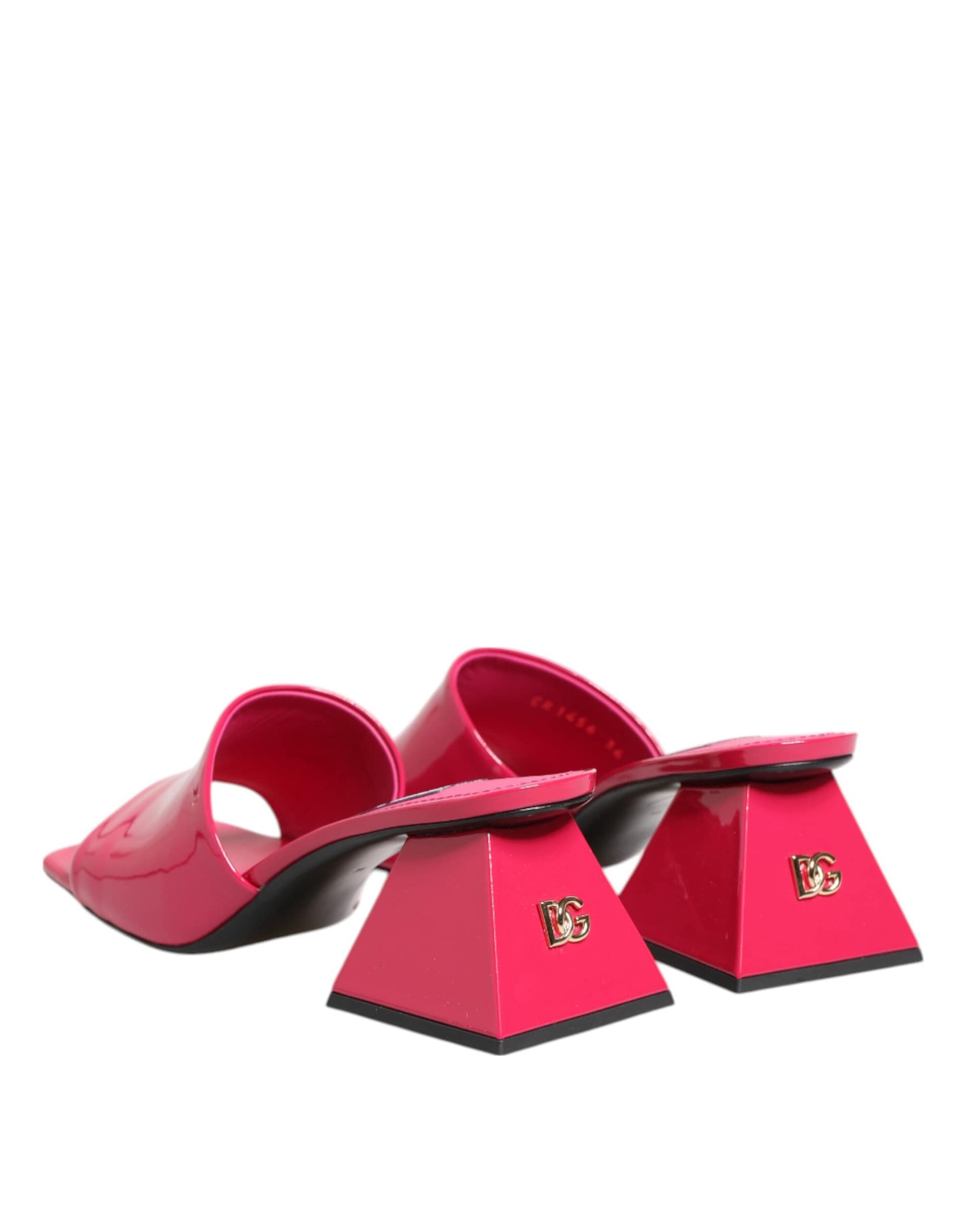 Dolce & Gabbana Pink Open Toe Block Heel Mules Sandals Shoes - Image 6