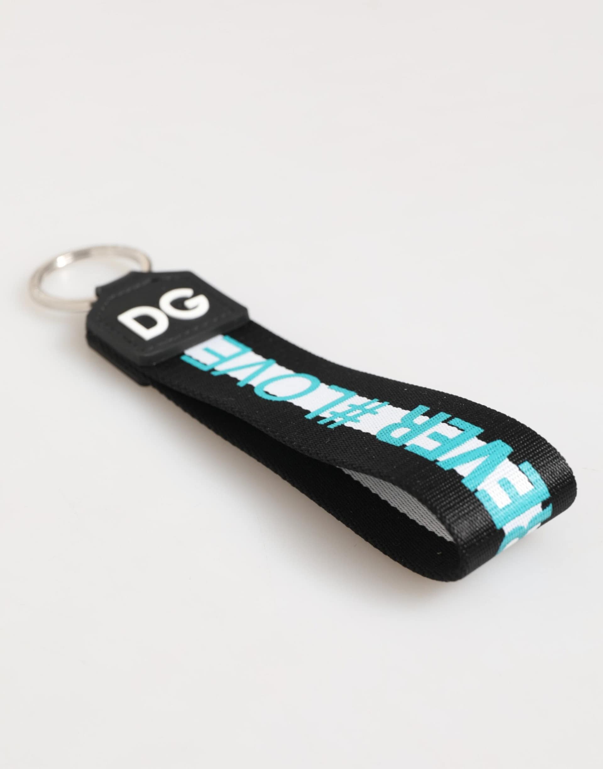 Dolce & Gabbana Multicolor Logo Polyester Brass Holder Keychain Keyring - Image 4
