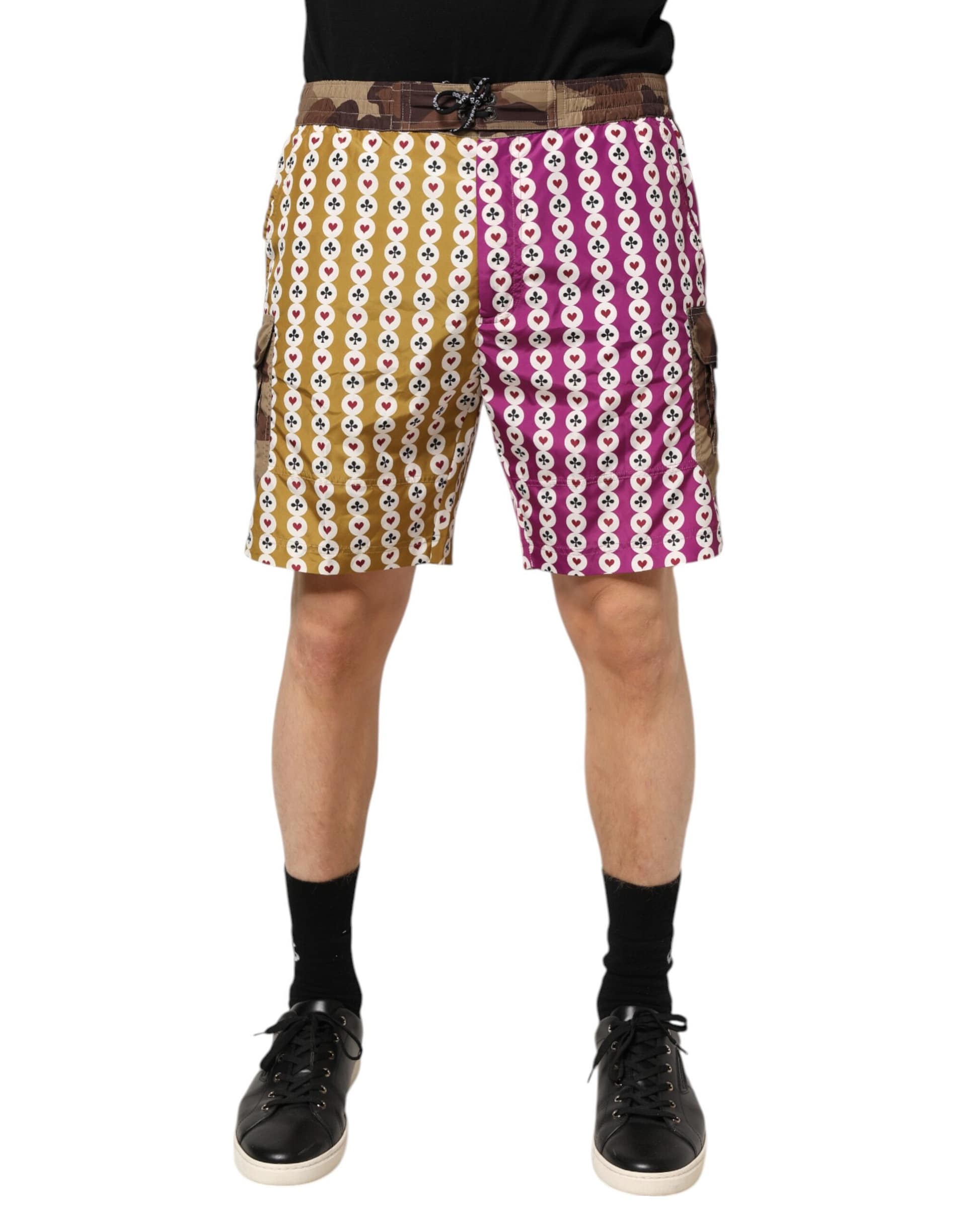 Dolce & Gabbana Multicolor Playing Card Camouflage Shorts Swimwear - Image 2