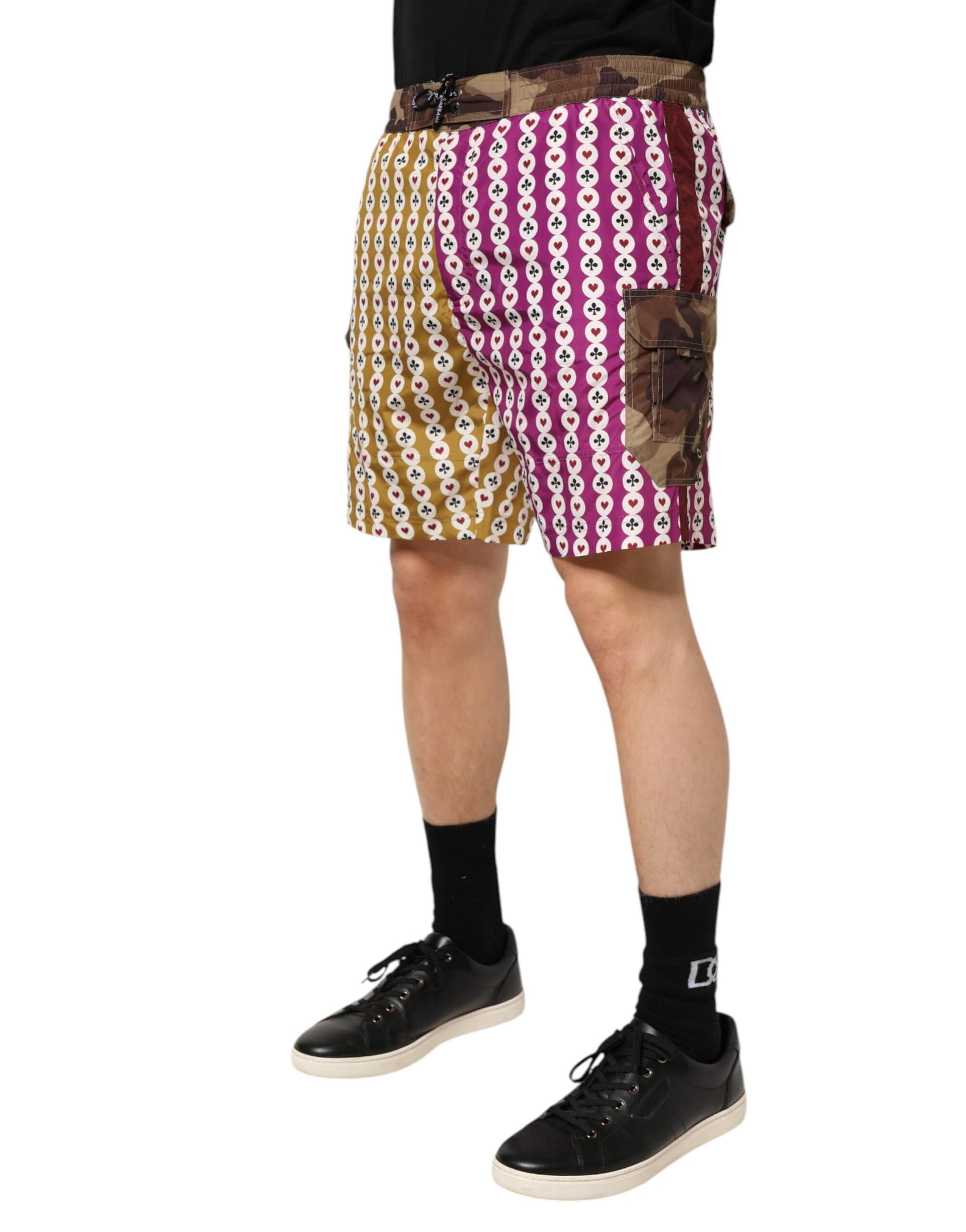 Dolce & Gabbana Multicolor Playing Card Camouflage Shorts Swimwear - Image 3