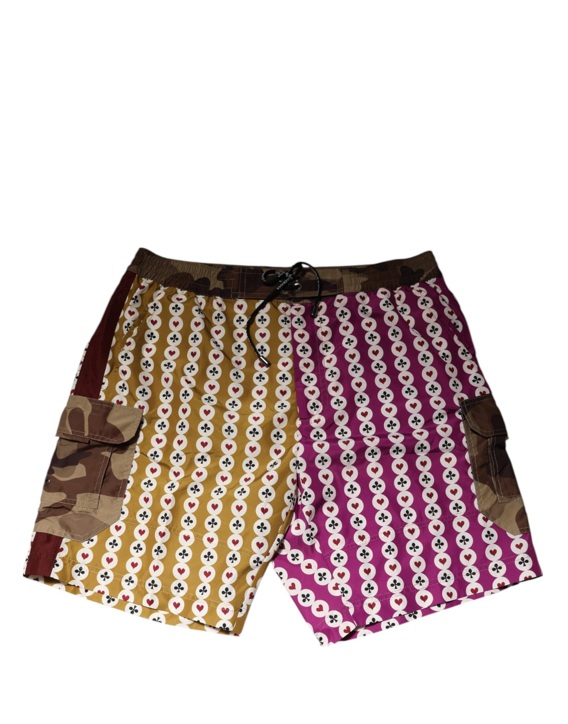 Dolce & Gabbana Multicolor Playing Card Camouflage Shorts Swimwear - Image 5