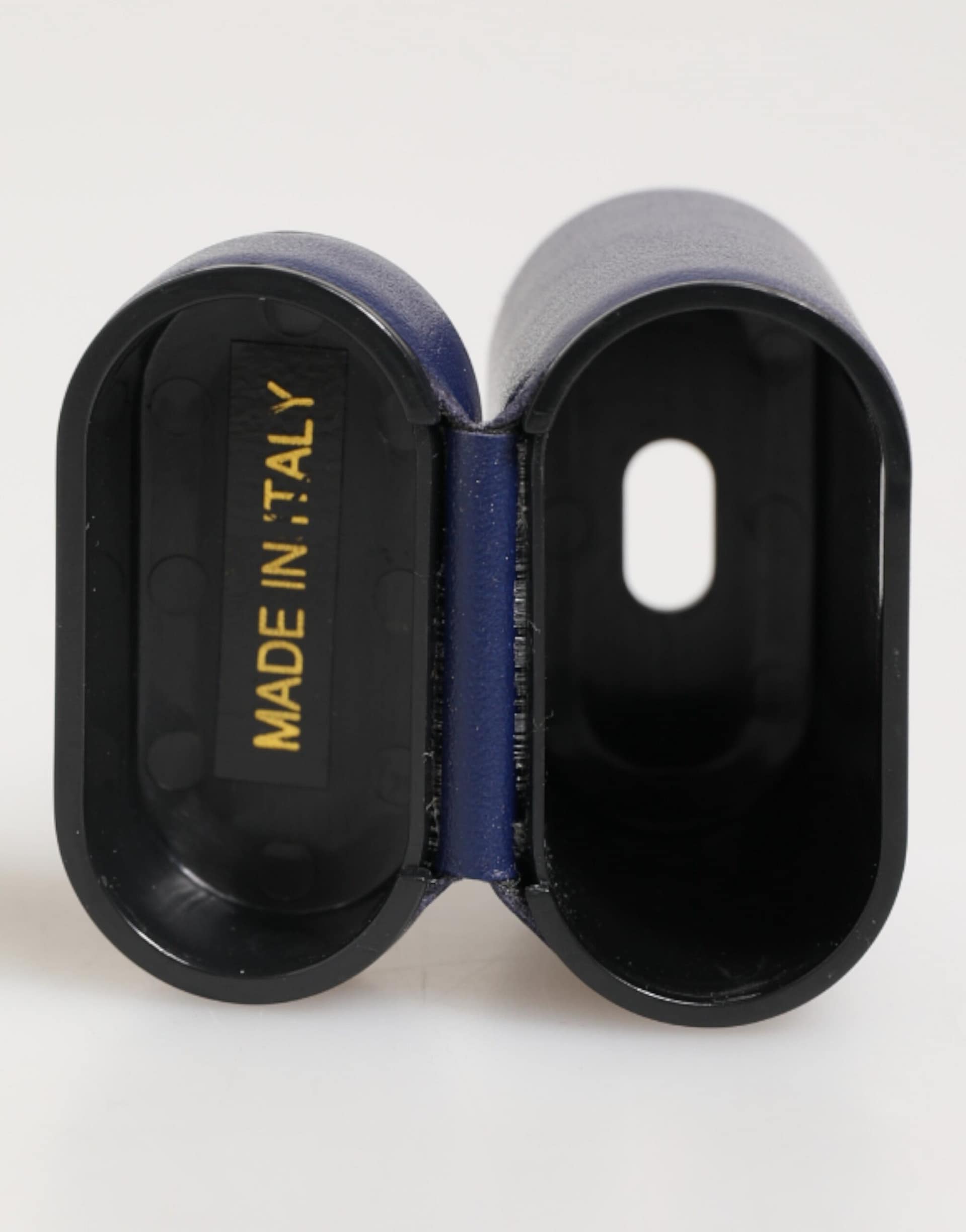 Dolce & Gabbana Blue Leather Logo Print Flip Holder Men Airpods Case - Image 6