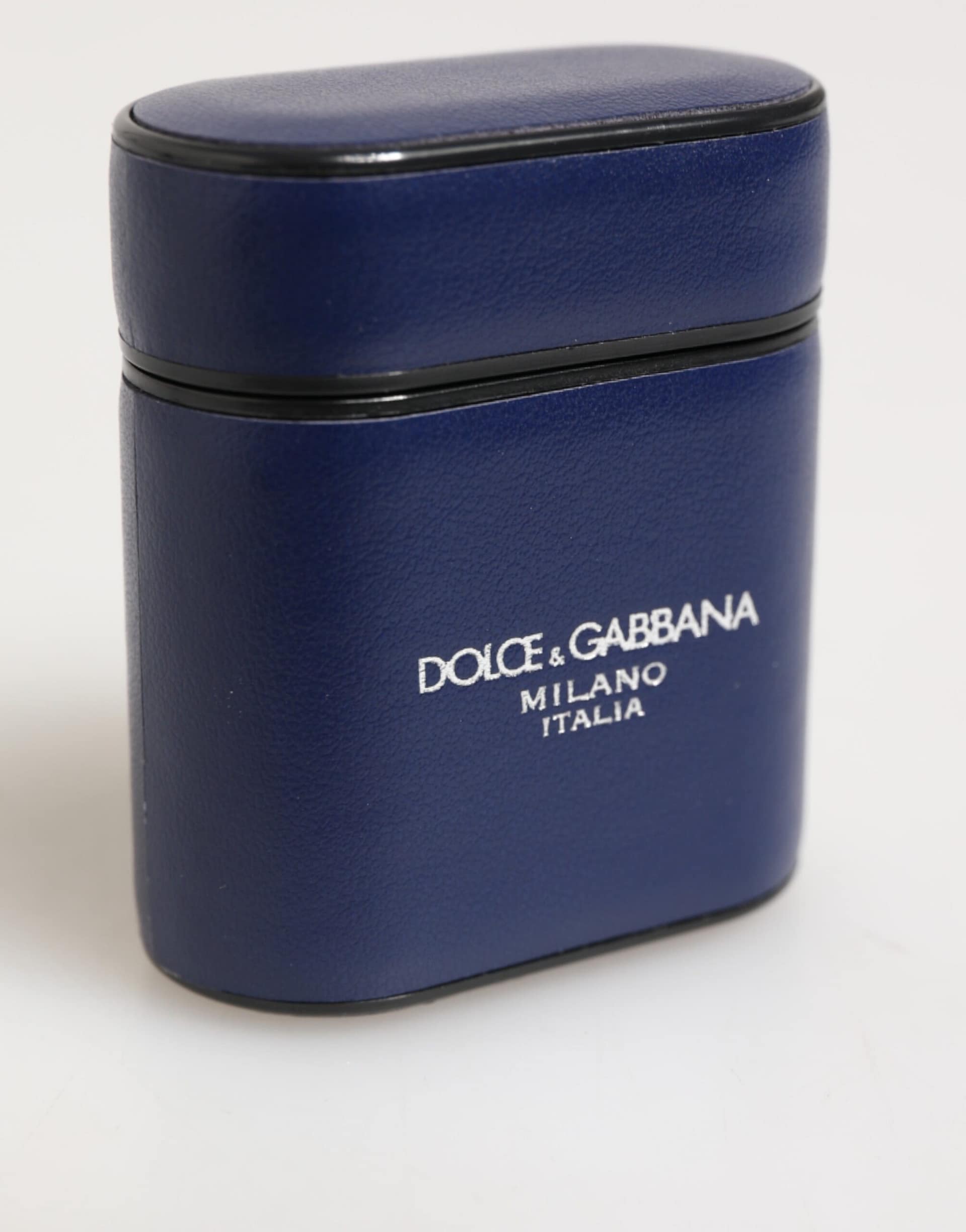 Dolce & Gabbana Blue Leather Logo Print Flip Holder Men Airpods Case - Image 7