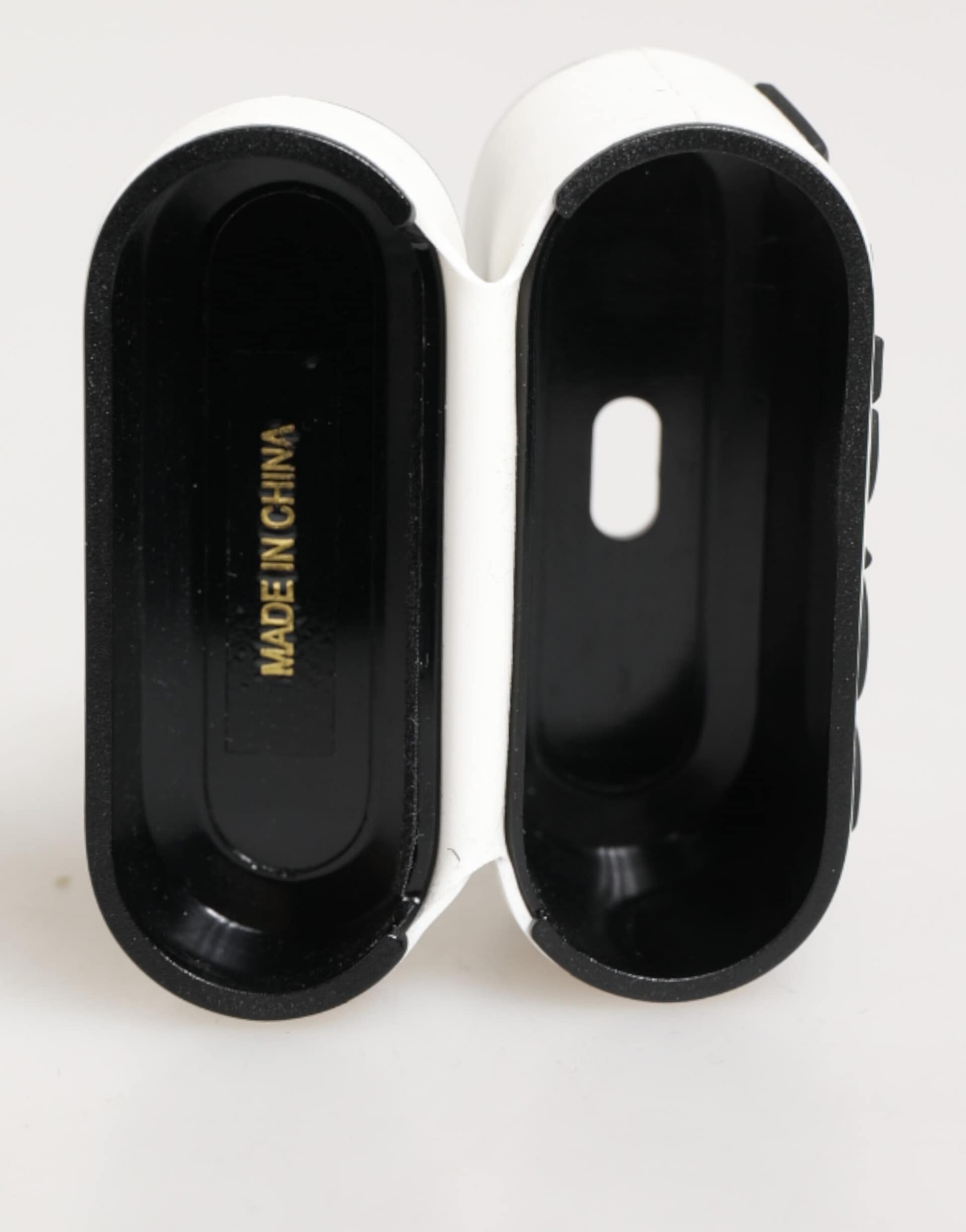 Dolce & Gabbana White Black Rubber Logo Embossed Accessory Airpods Case - Image 7