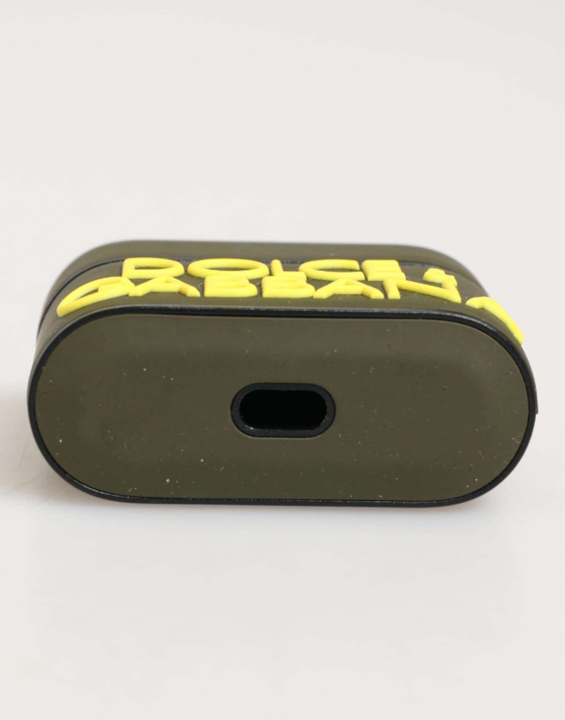 Dolce & Gabbana Army Green Rubber Logo Embossed Accessory Airpods Case - Image 5