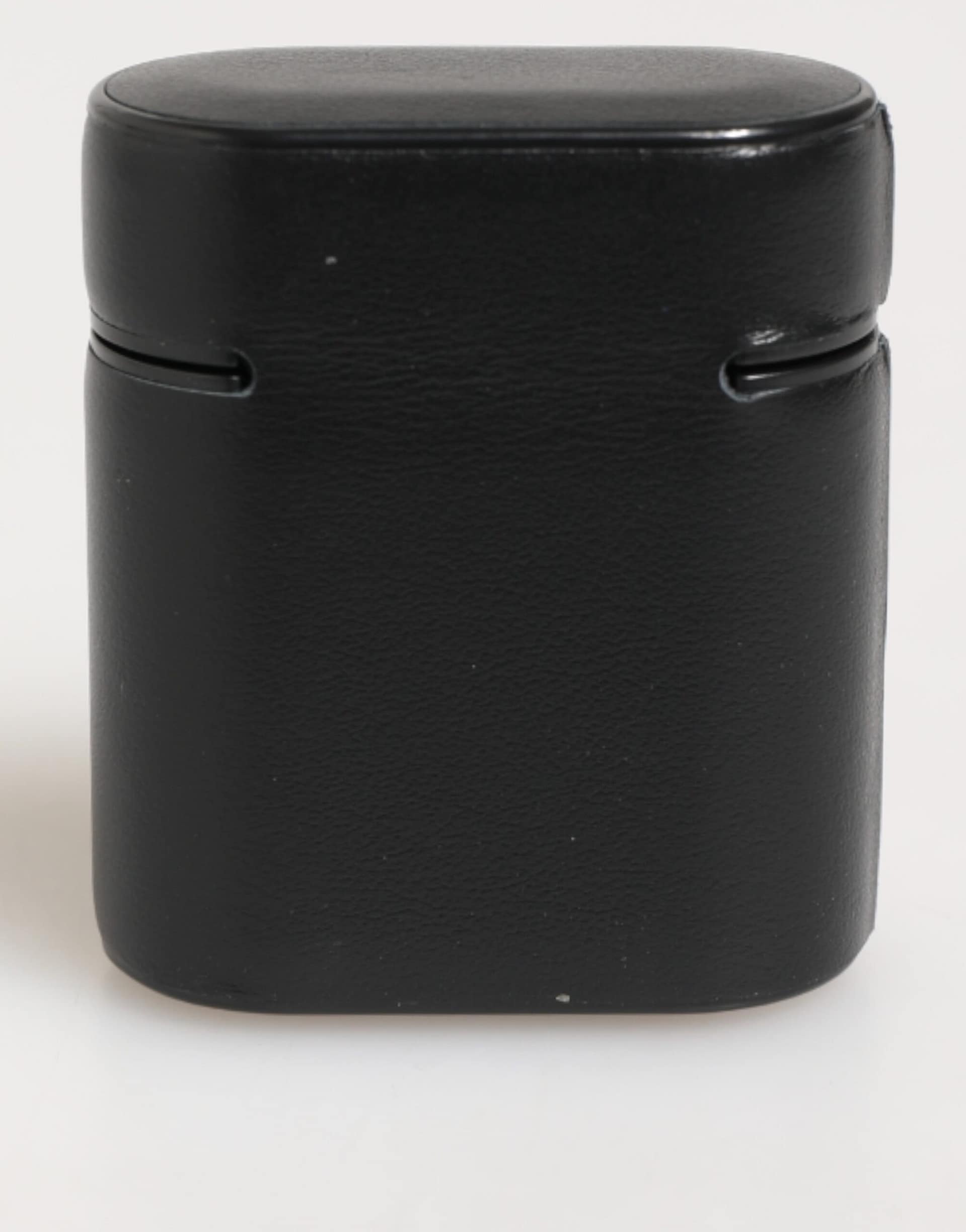 Dolce & Gabbana Black Calfskin Leather Logo Print Flip Holder Airpods Case - Image 4