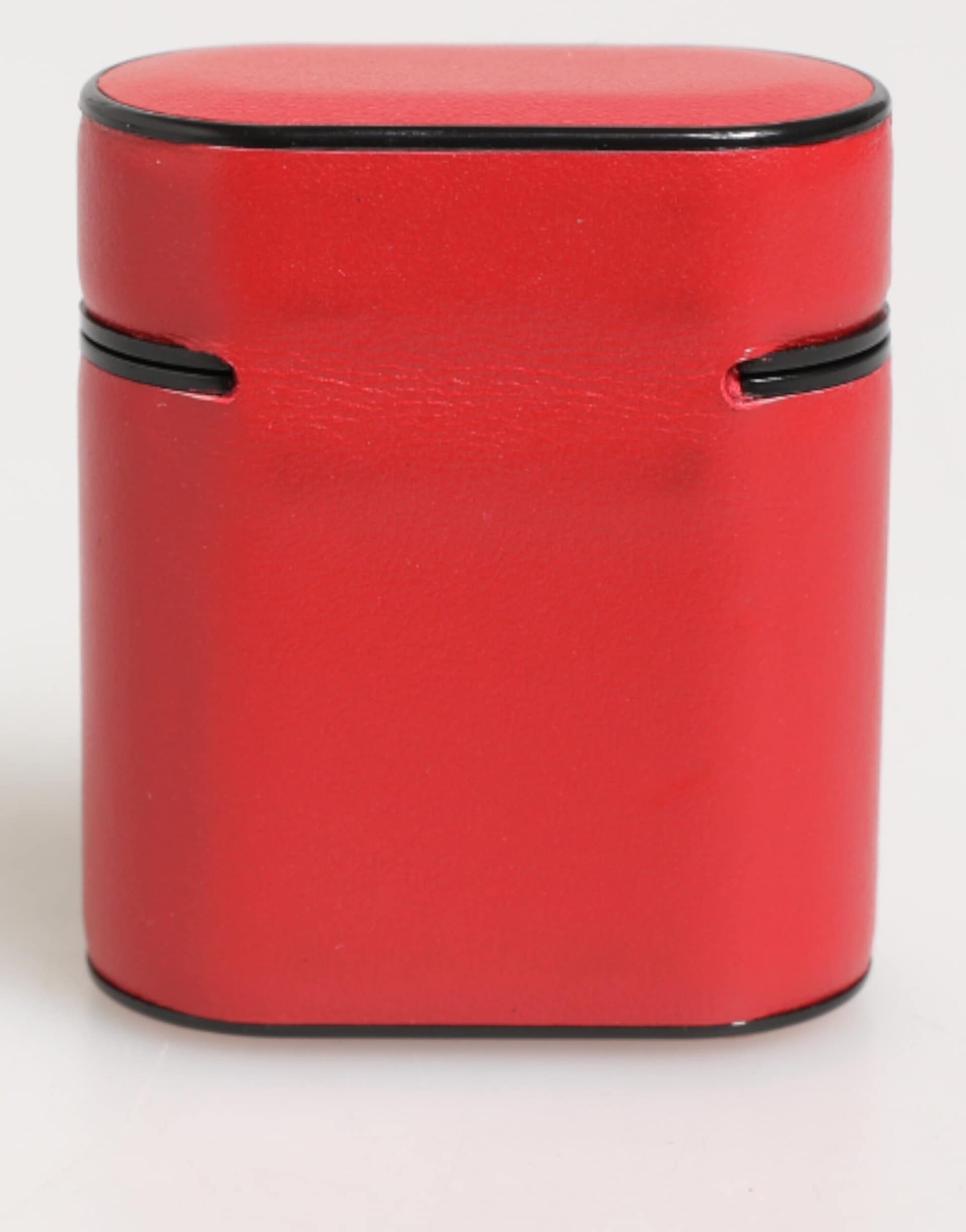 Dolce & Gabbana Red White Calfskin Leather Logo Flip Holder Airpods Case - Image 4