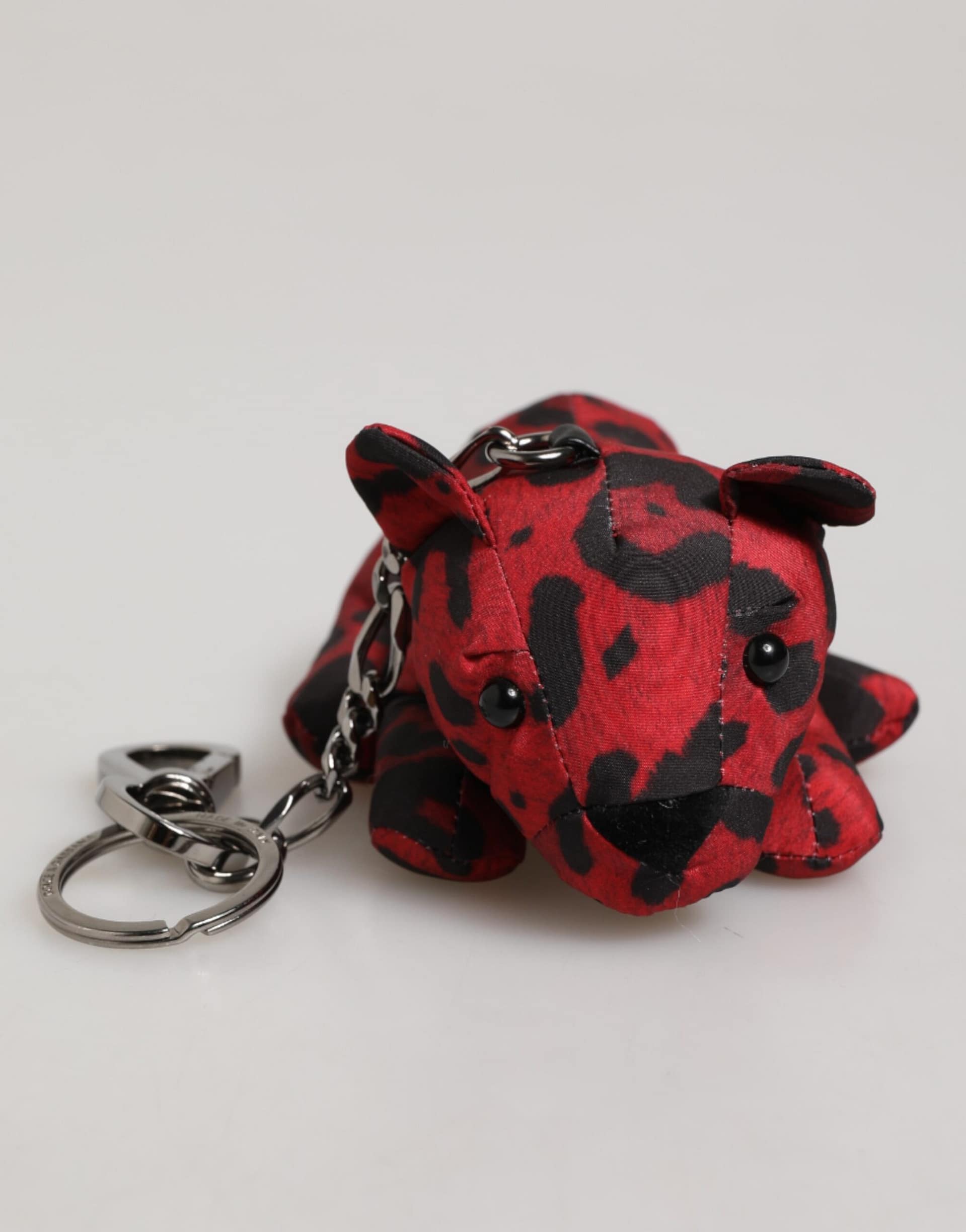 Dolce & Gabbana Red Black Polyester Animal Silhouette Bag Keychain Keyring - Image 2