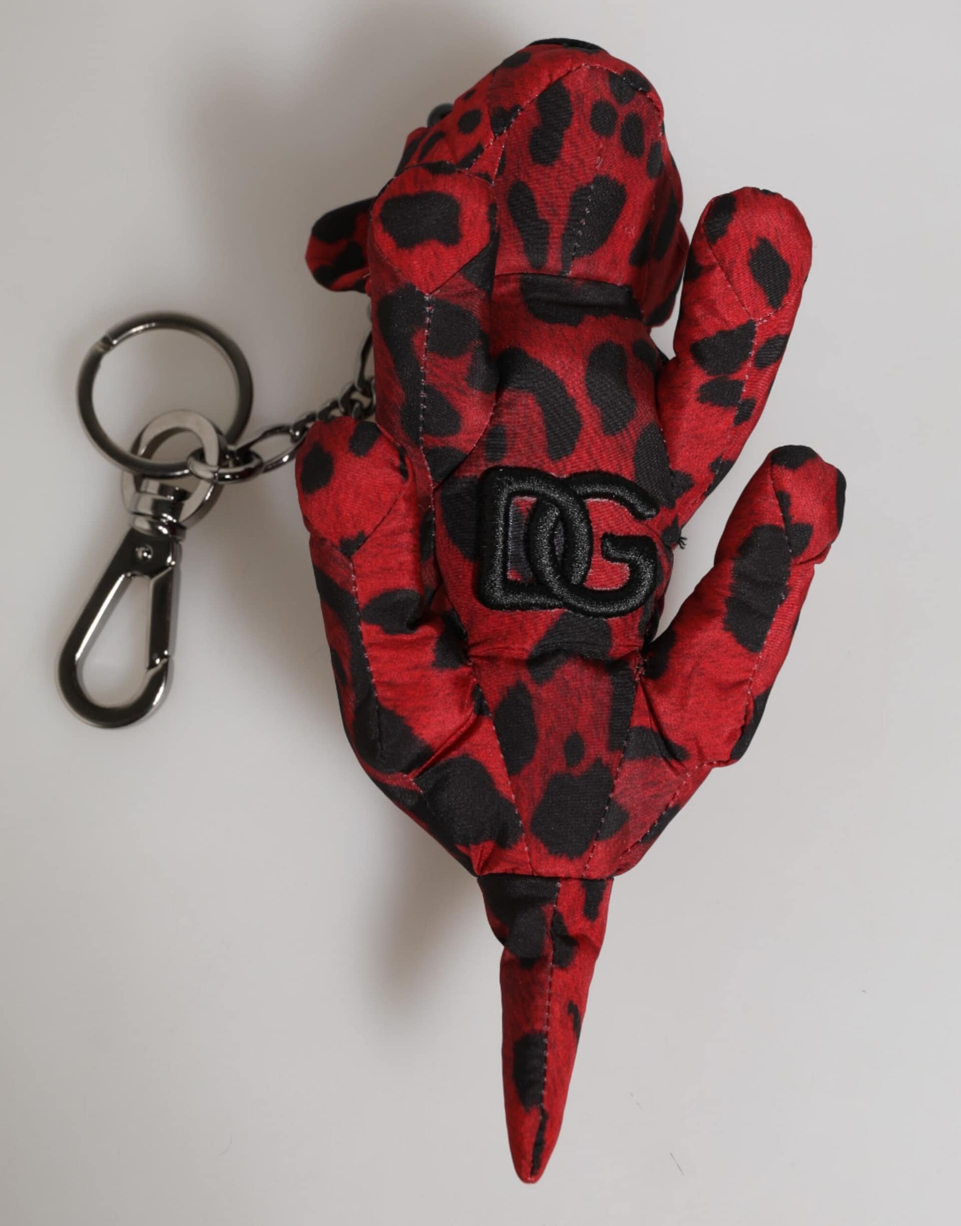 Dolce & Gabbana Red Black Polyester Animal Silhouette Bag Keychain Keyring - Image 6