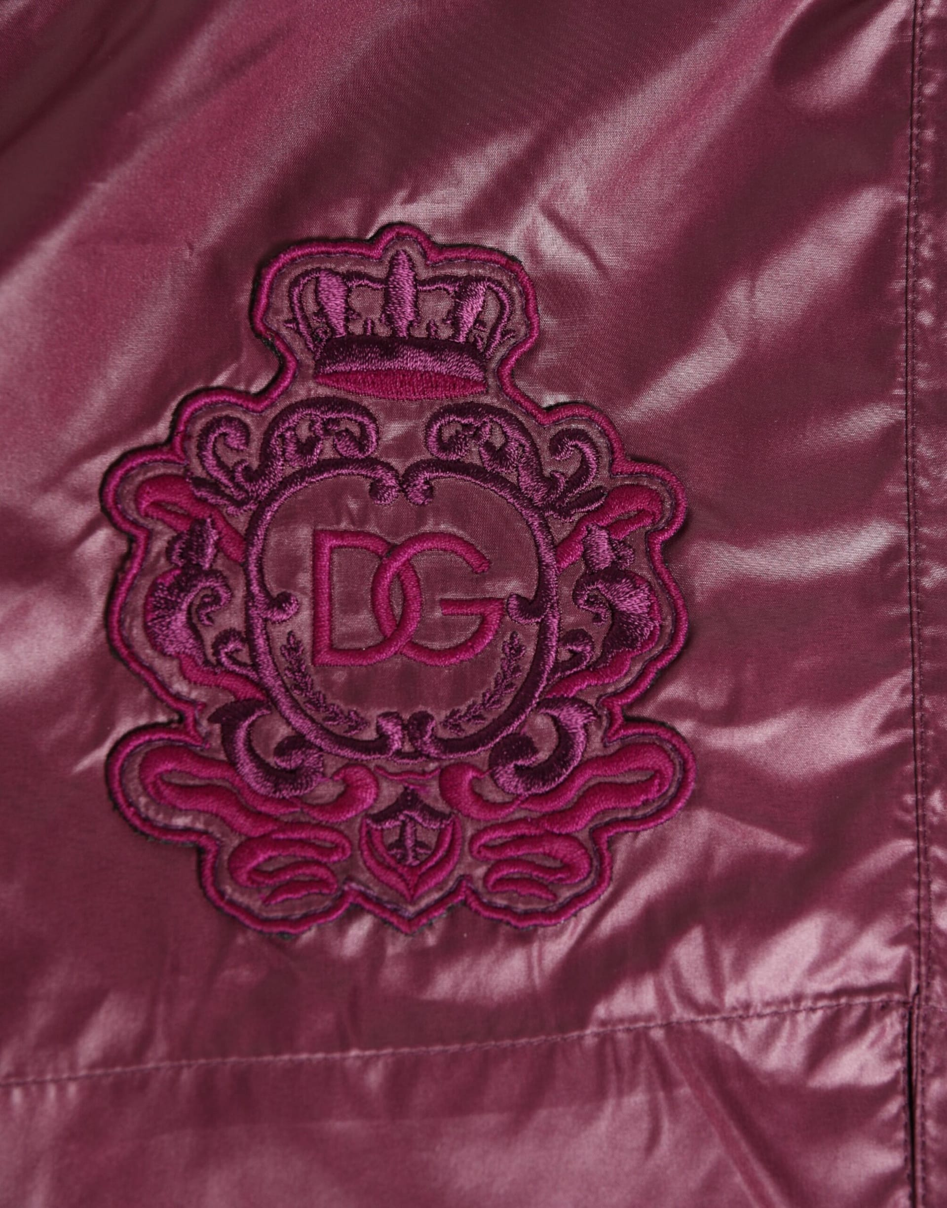 Dolce & Gabbana Burgundy Polyester Logo Embossed Crest Swimwear - Image 3