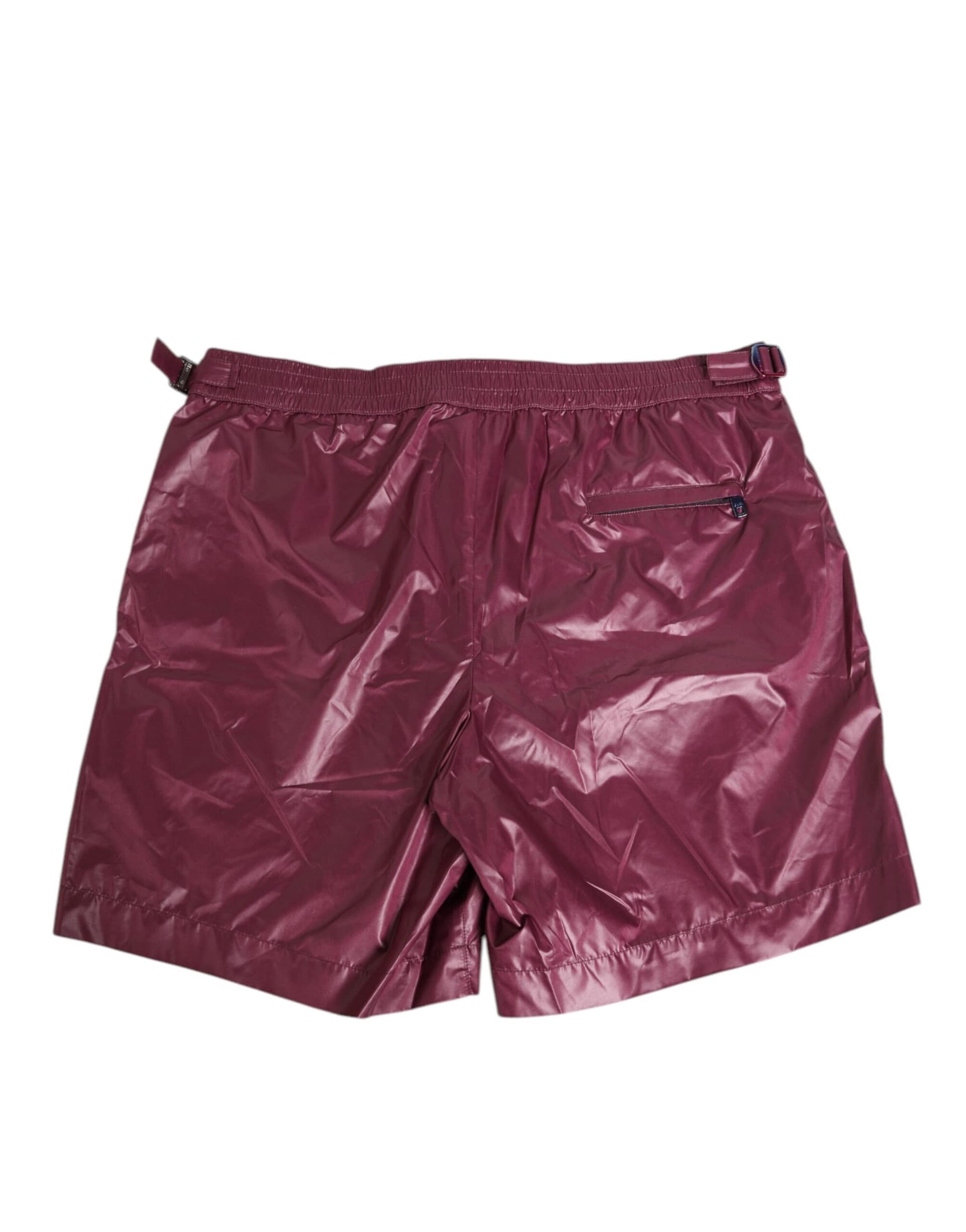 Dolce & Gabbana Burgundy Polyester Logo Embossed Crest Swimwear - Image 5