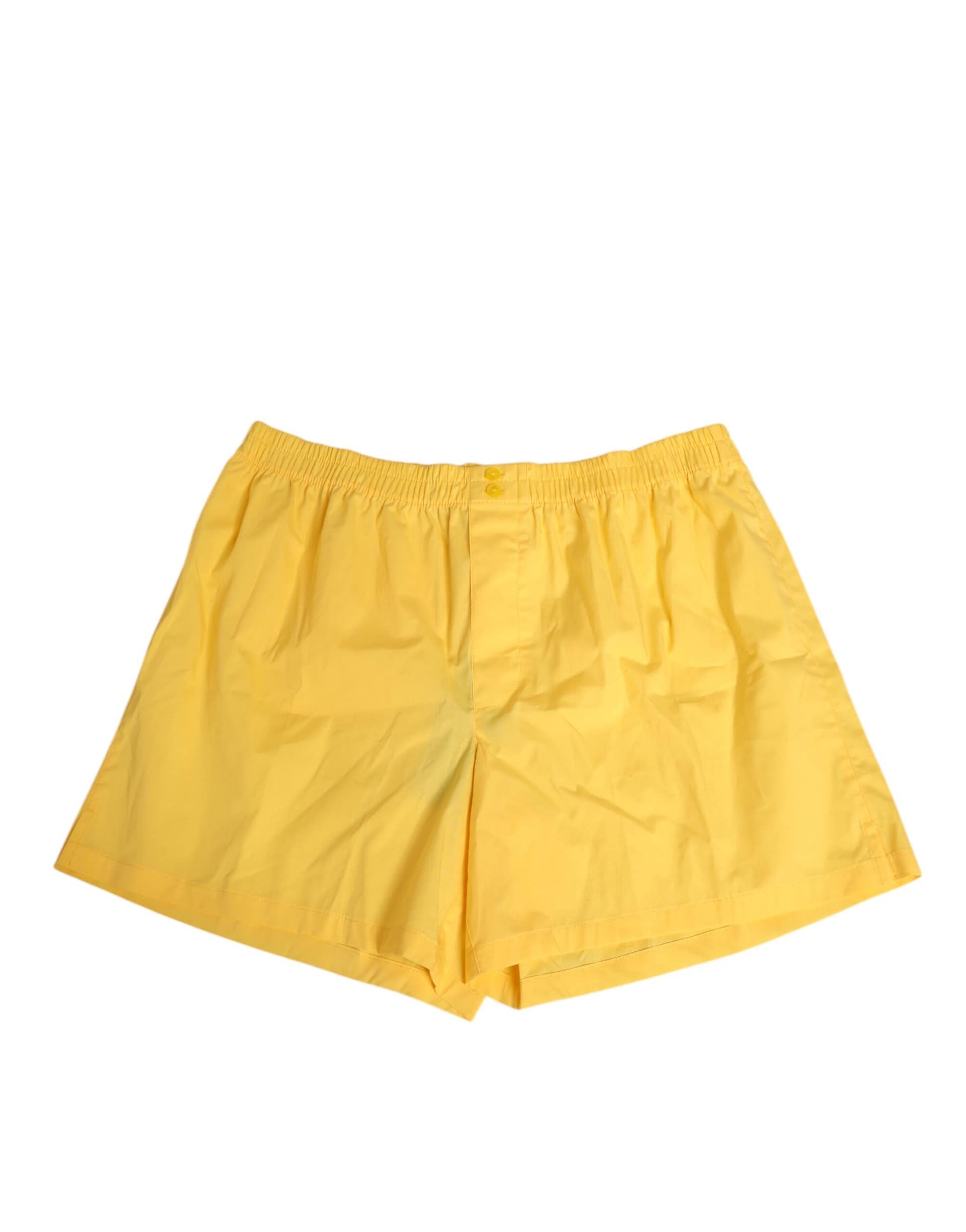 Dolce & Gabbana Yellow Cotton Elastic Waistband Short Swimwear - Image 2