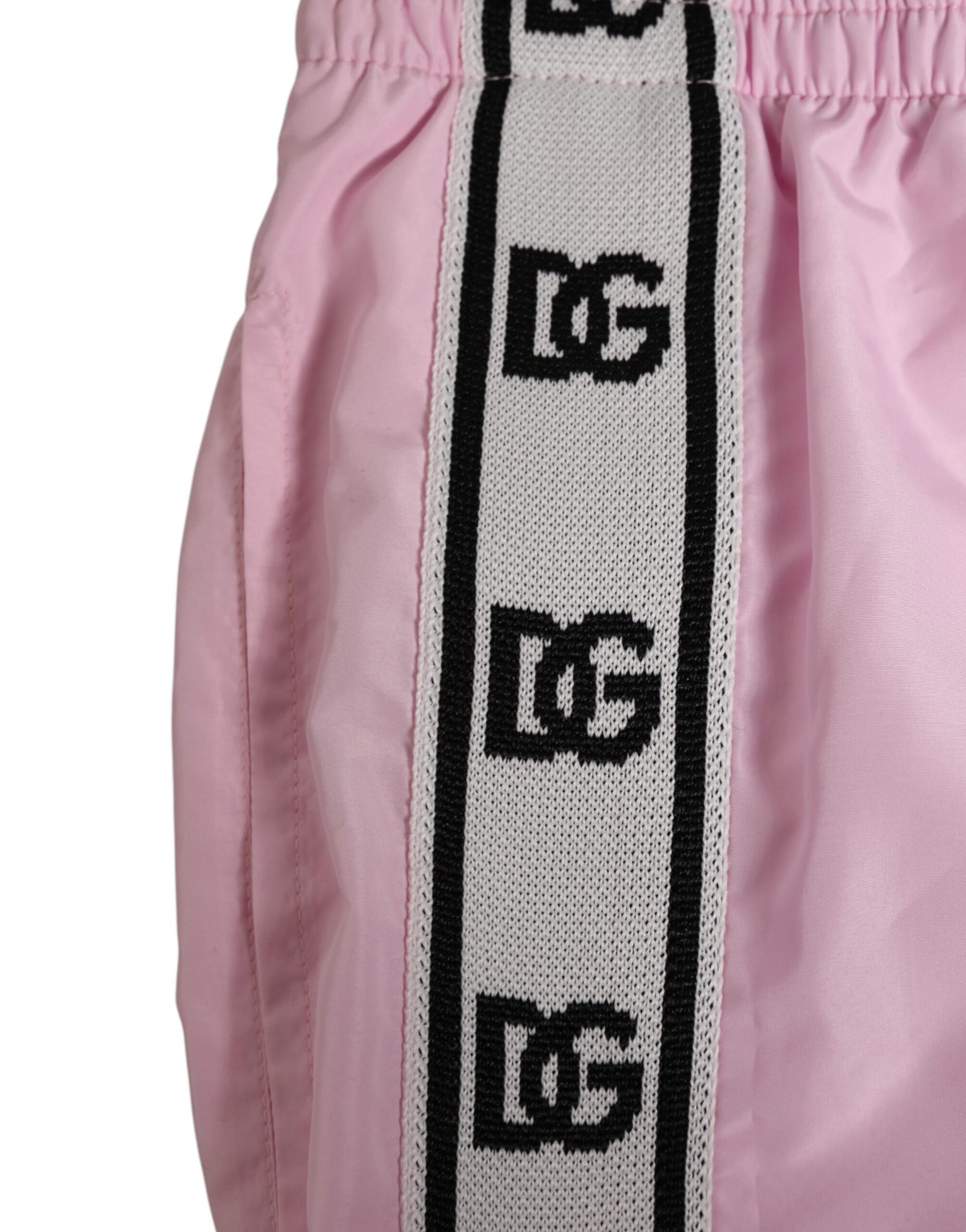 Dolce & Gabbana Pink Nylon Logo Side Stripe Beachwear Men Swimwear - Image 3