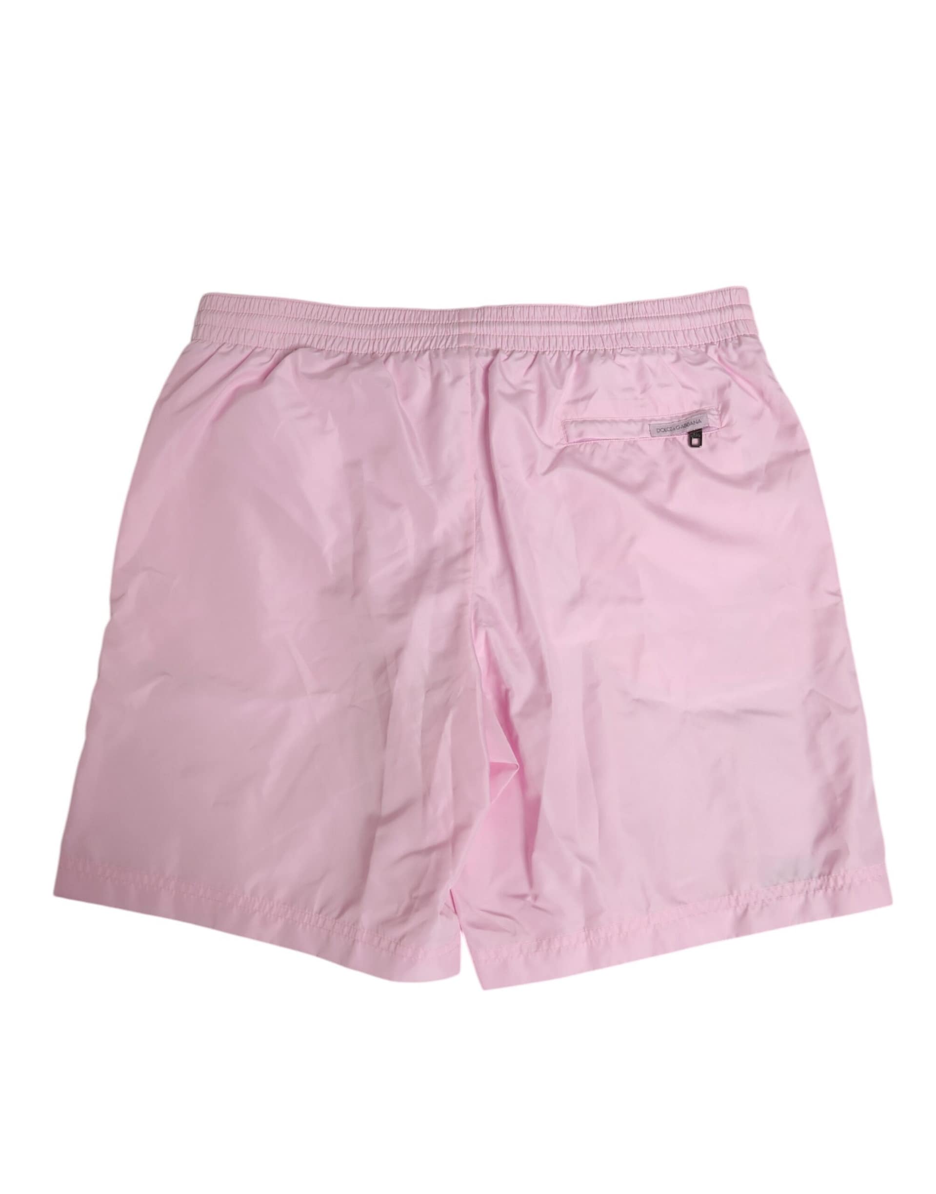Dolce & Gabbana Pink Nylon Logo Side Stripe Beachwear Men Swimwear - Image 5