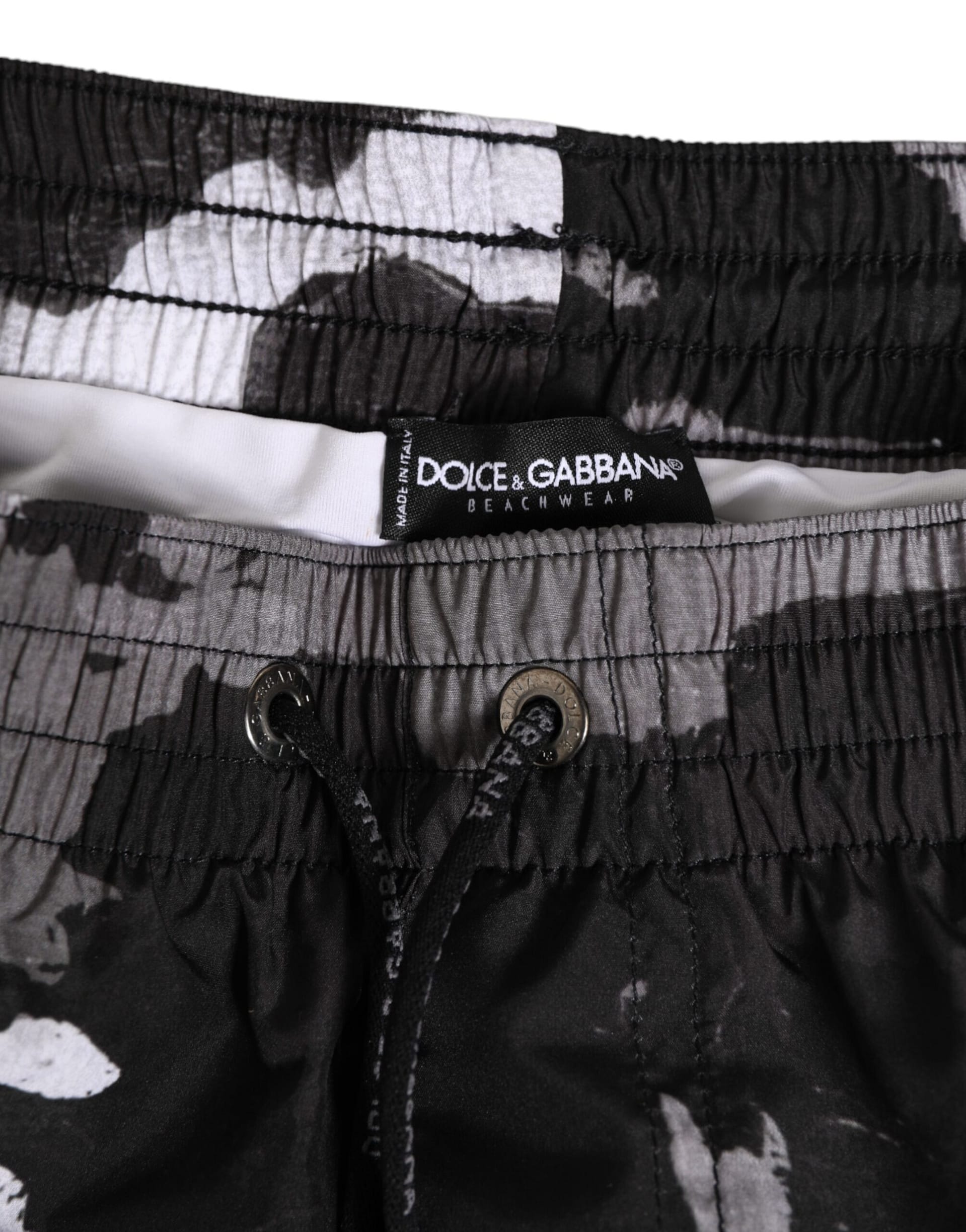 Dolce & Gabbana Black White Camouflage DG Logo Men Swimwear - Image 4