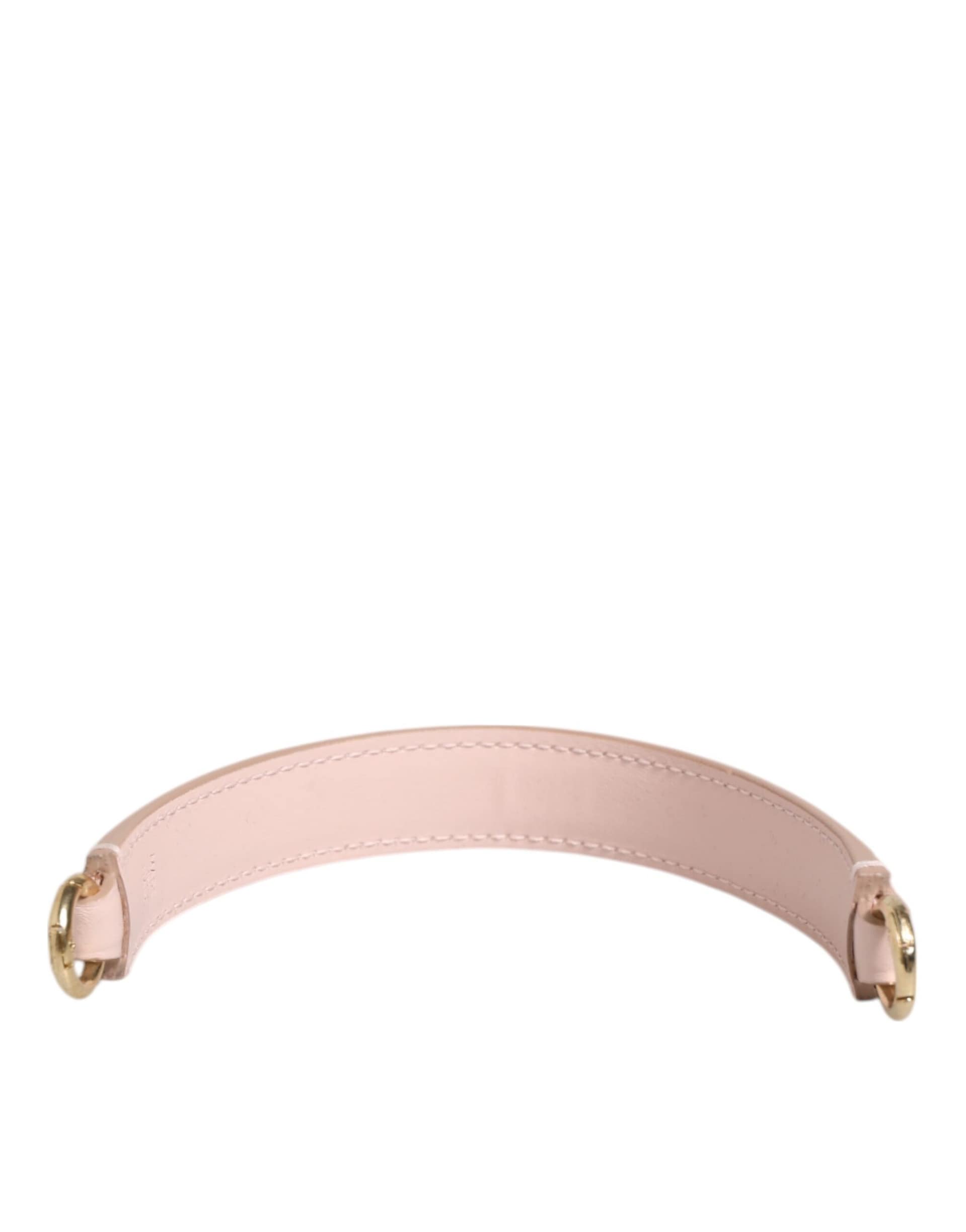 Dolce & Gabbana Strap Pink Leather Gold Tone Big Bag Handle Shoulder Strap - Image 4