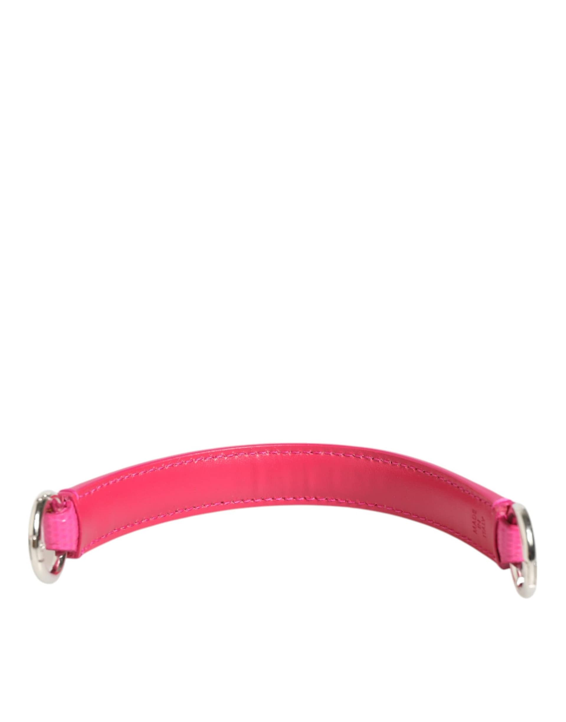 Dolce & Gabbana Pink Embellished Leather Bag Handle Women Shoulder Strap - Image 4